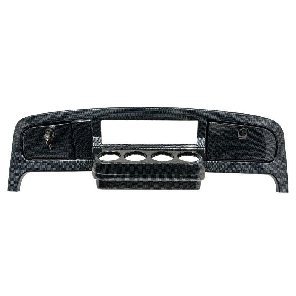 Premium Carbon Fiber Dash Cover Assembly with Locking Doors for EZGO Freedom TXT/T48 Golf Carts | Compatible with 2014-Up Models | Enhance Protection & Style on Golf Courses & Resorts