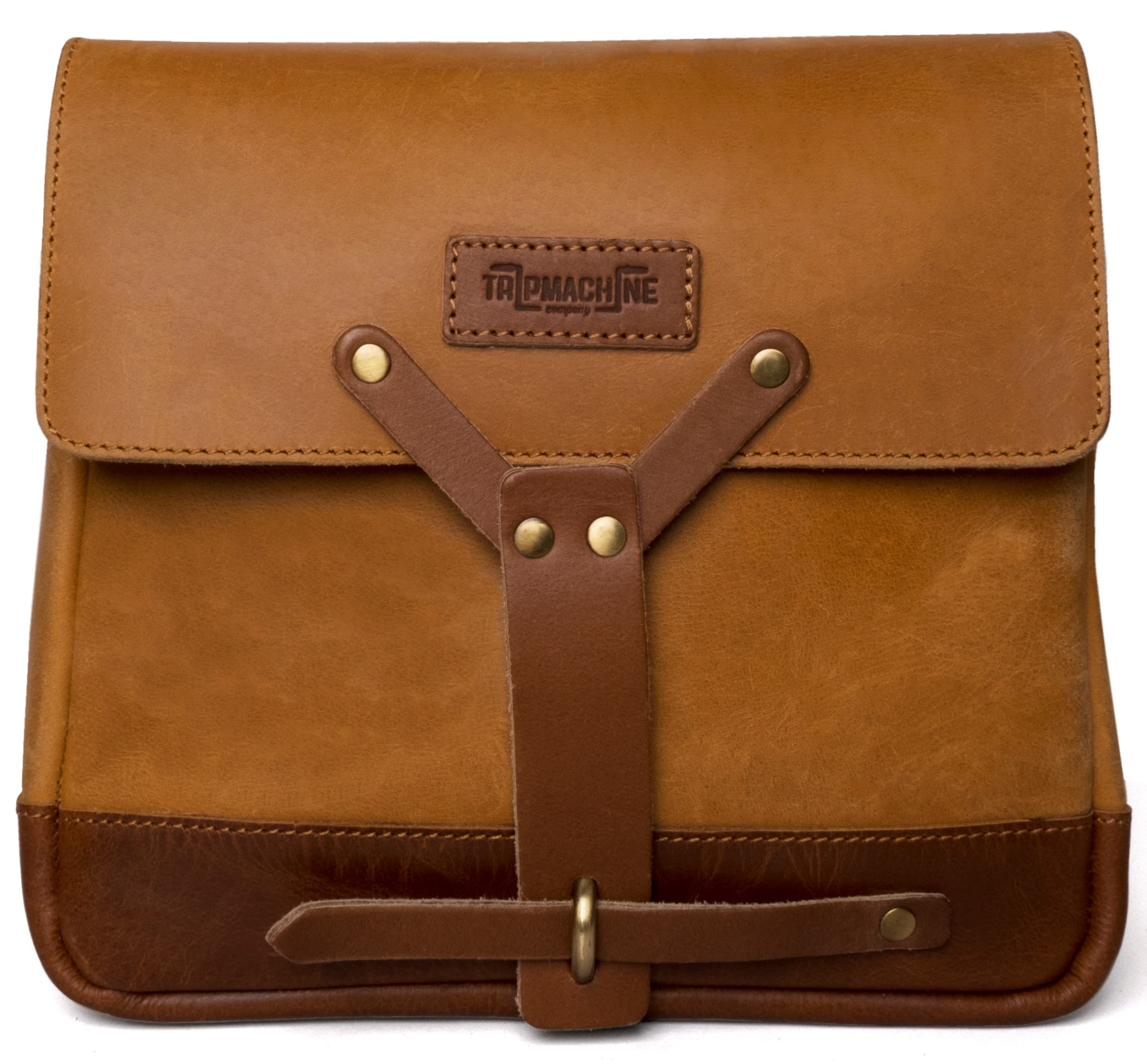 Vintage Leather Messenger Bag for Men & Women - Bike & Motorcycle Satchel Pannier - 10