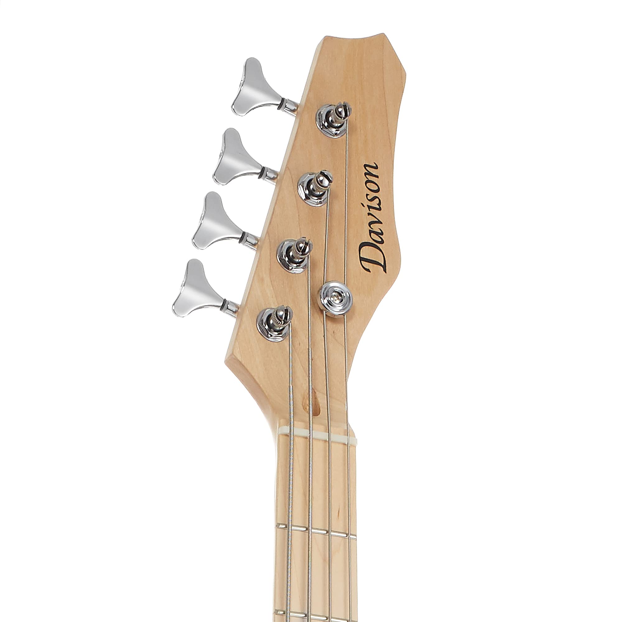 **Davison Full Size 4-String Electric Bass Guitar Kit with 15W Amp, Gig Bag & Accessories – Right-Handed Beginner Bass for Practice, Performances & Recording (Blue)**