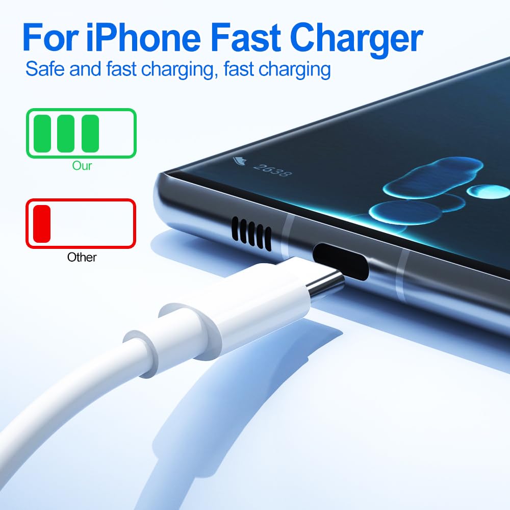 MFi Certified 30W Fast Charger for iPhone with 6FT USB C to Lightning Cable - PD Quick Charger Compatible with iPhone 14/14 Plus/14 Pro/14 Pro Max/13/12/11/SE & iPad - Perfect for Home, Office & Travel Charging