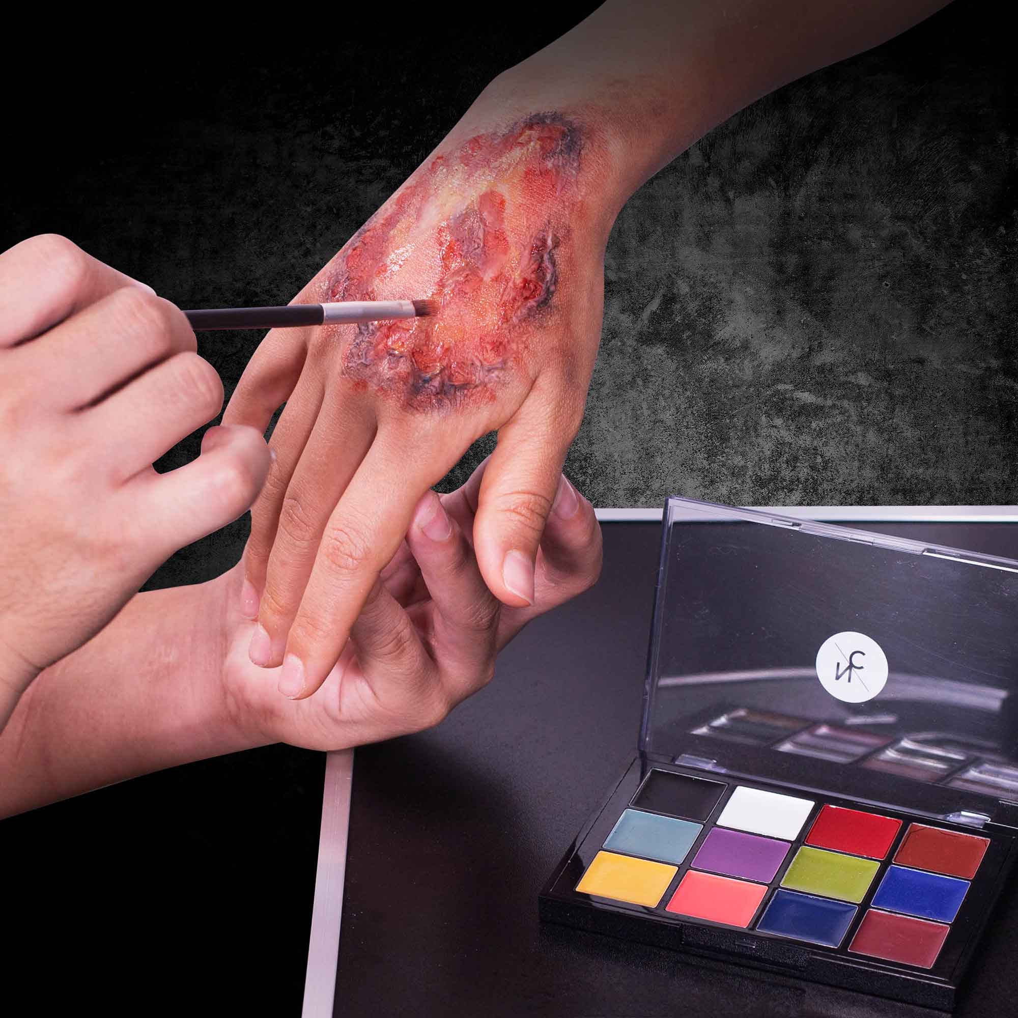 Quick Drying FX Cream Makeup Palette - Professional Special Effects Makeup for Halloween, Cosplay & Theater - Waterproof & Long Lasting