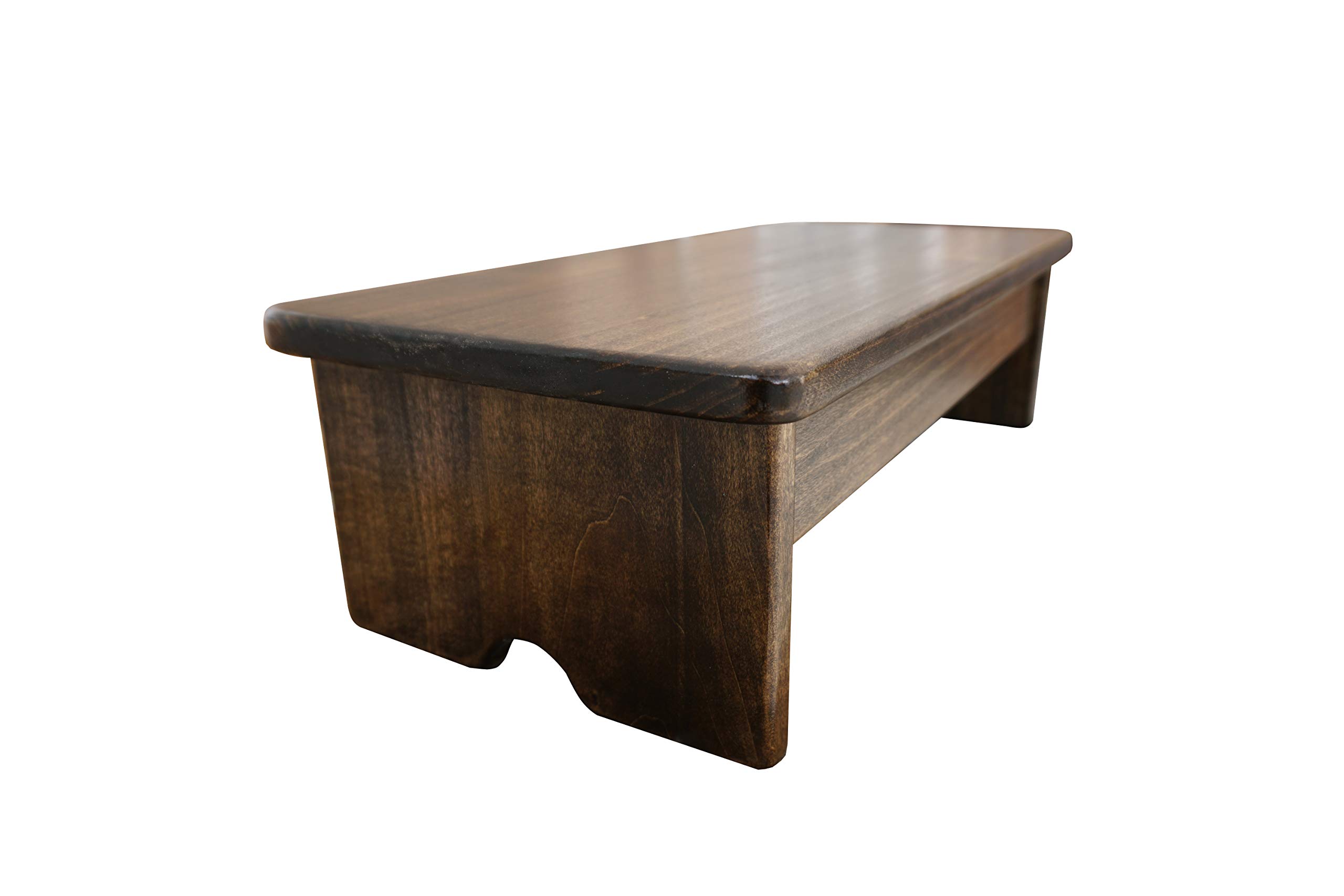 Compact Walnut Stain Bedside Foot Stool - 6 Inch Tall, Handcrafted in USA - Perfect for Living Room, Bedroom & Office Comfort