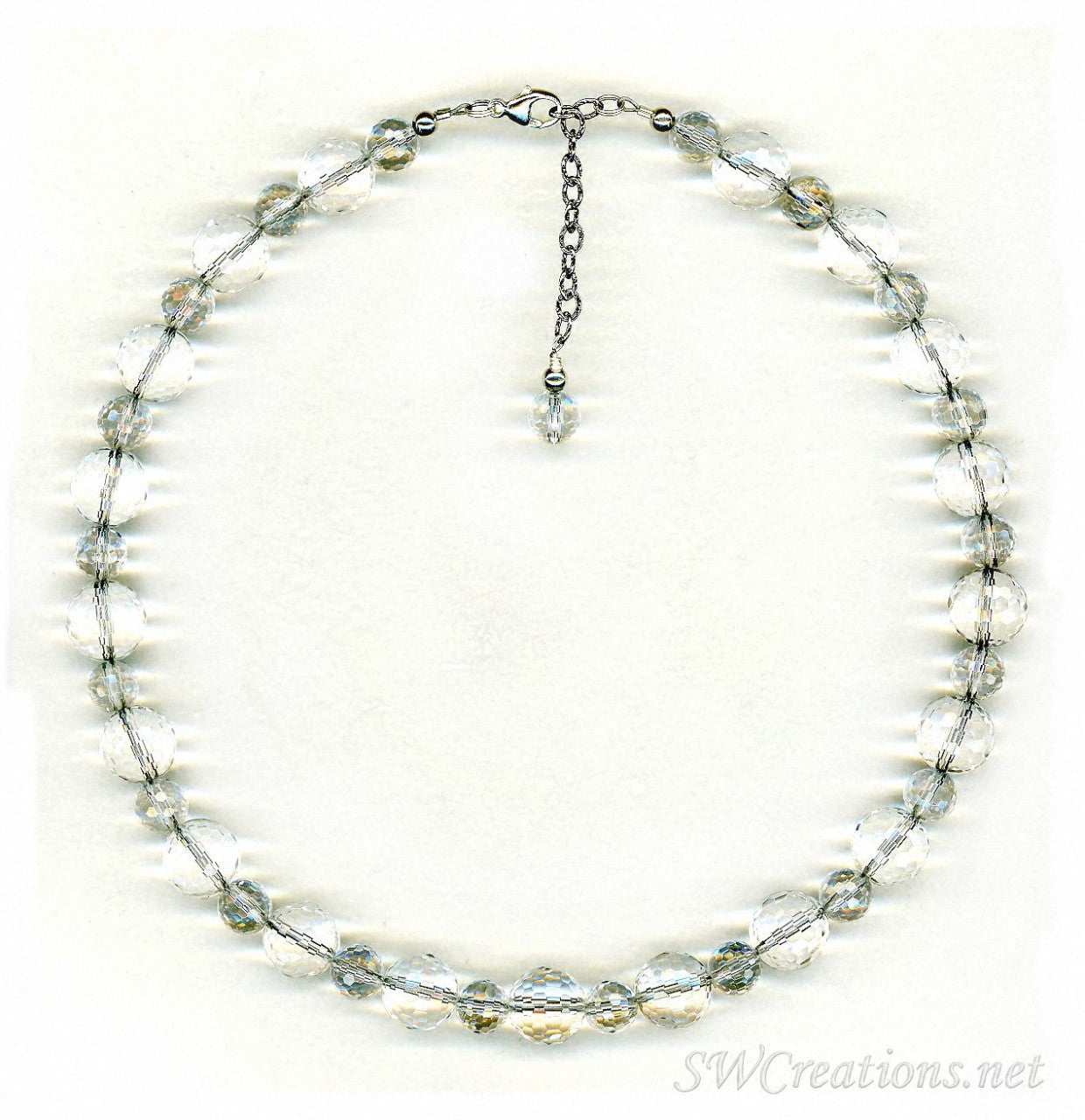 Elegant Rock Crystal Beaded Necklace for Women - Natural Stone Jewelry for Healing, Meditation & Spiritual Energy - Perfect for Yoga, Reiki & Everyday Wear