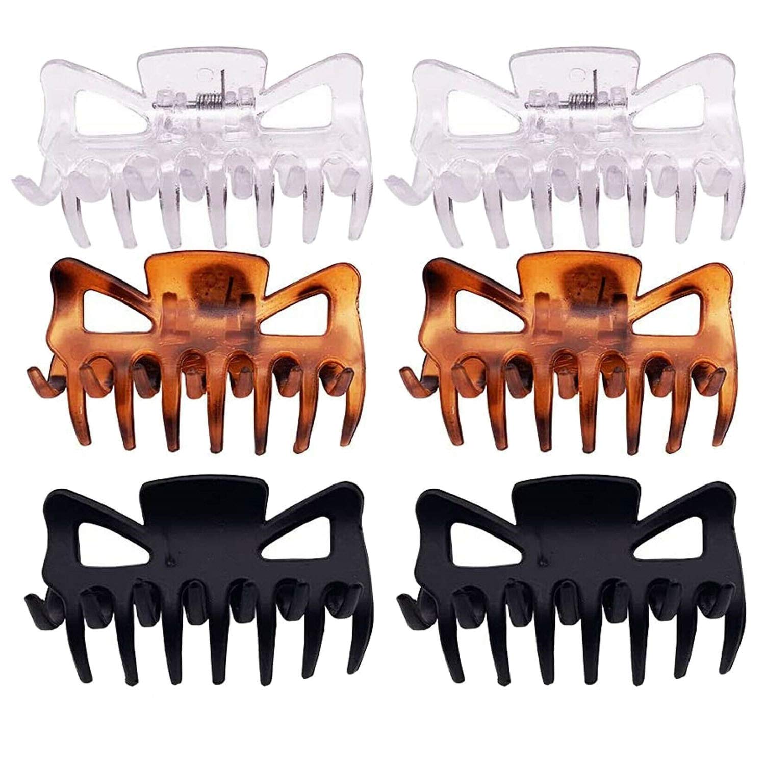 Large Hair Claw Clips for Women - 6 Pack Strong Hold Non-Slip Hair Clamps (9cm) - Perfect for Updos, Ponytails & Everyday Hairstyles