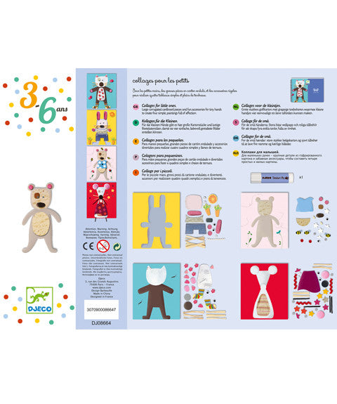 Creative Djeco Collage Kits for Kids - Fun Art & Craft Activities for Toddlers & Preschoolers - Perfect for Home, School & Birthday Party Projects
