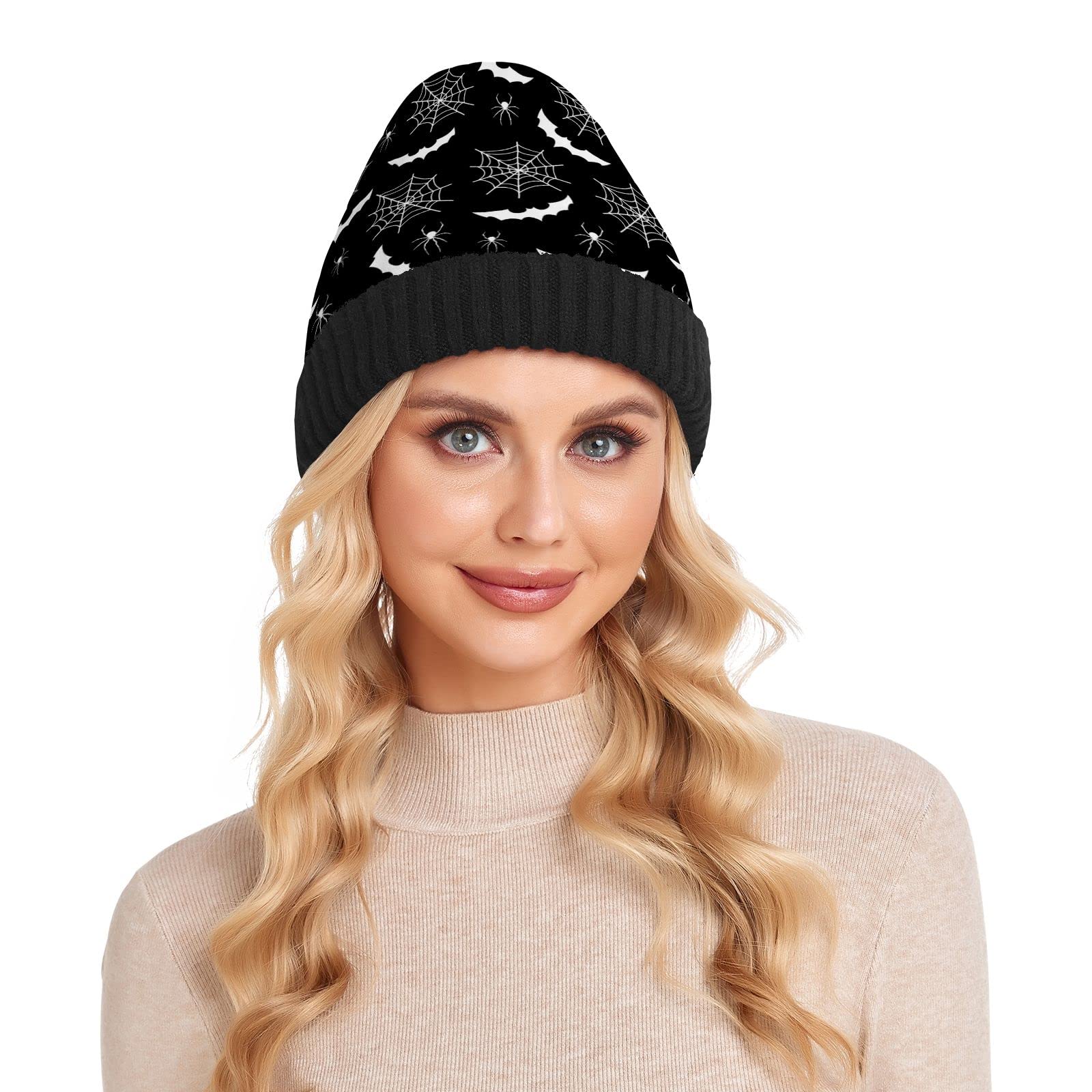 Unisex Gothic Knit Beanie Hats for Men & Women - Warm Winter Skull Cap for Cold Weather, Outdoor Activities & Street Fashion