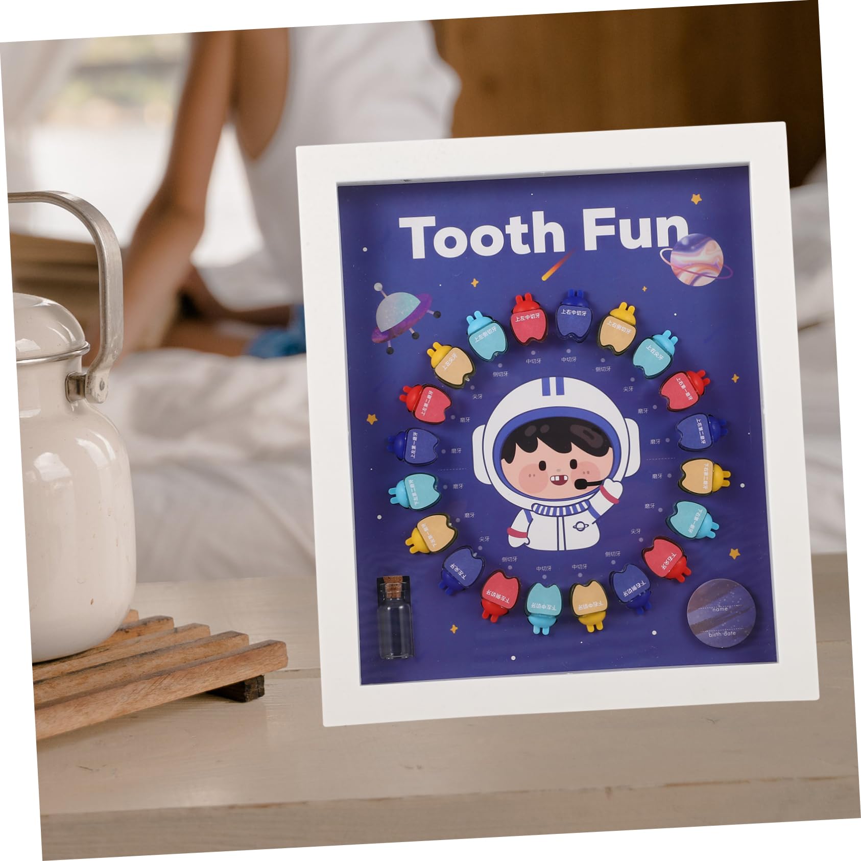 VICASKY Kids Tooth Keepsake Box - First Tooth Organizer & Baby Teeth Storage Container for Memories (Plastic, White) - Perfect for Baby Showers, First Tooth Loss & Childhood Milestones