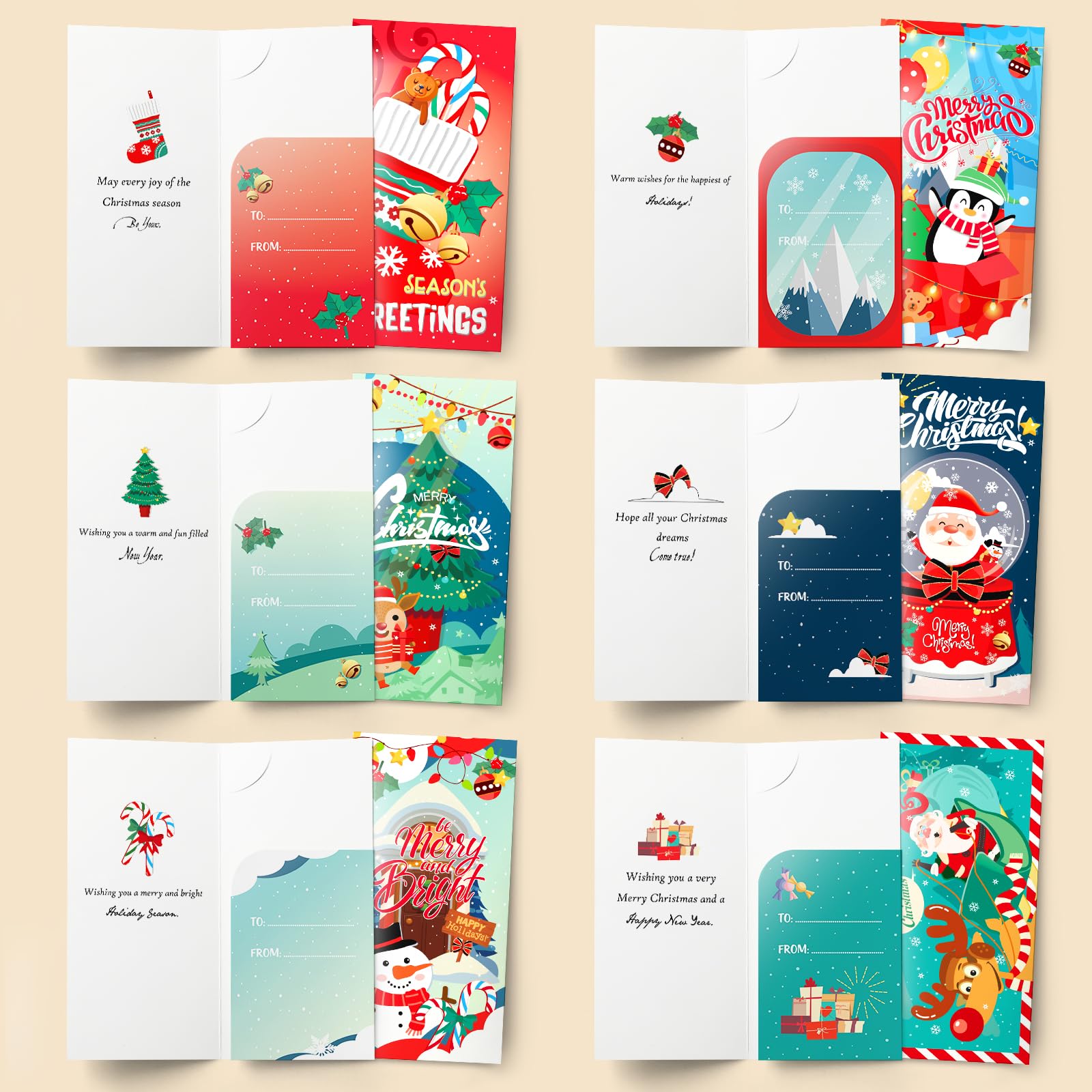 20 Pack Christmas Money Cards with Envelopes - Holiday Cash, Check & Gift Card Holders - Perfect for Gifting, Stocking Stuffers & Office Exchanges