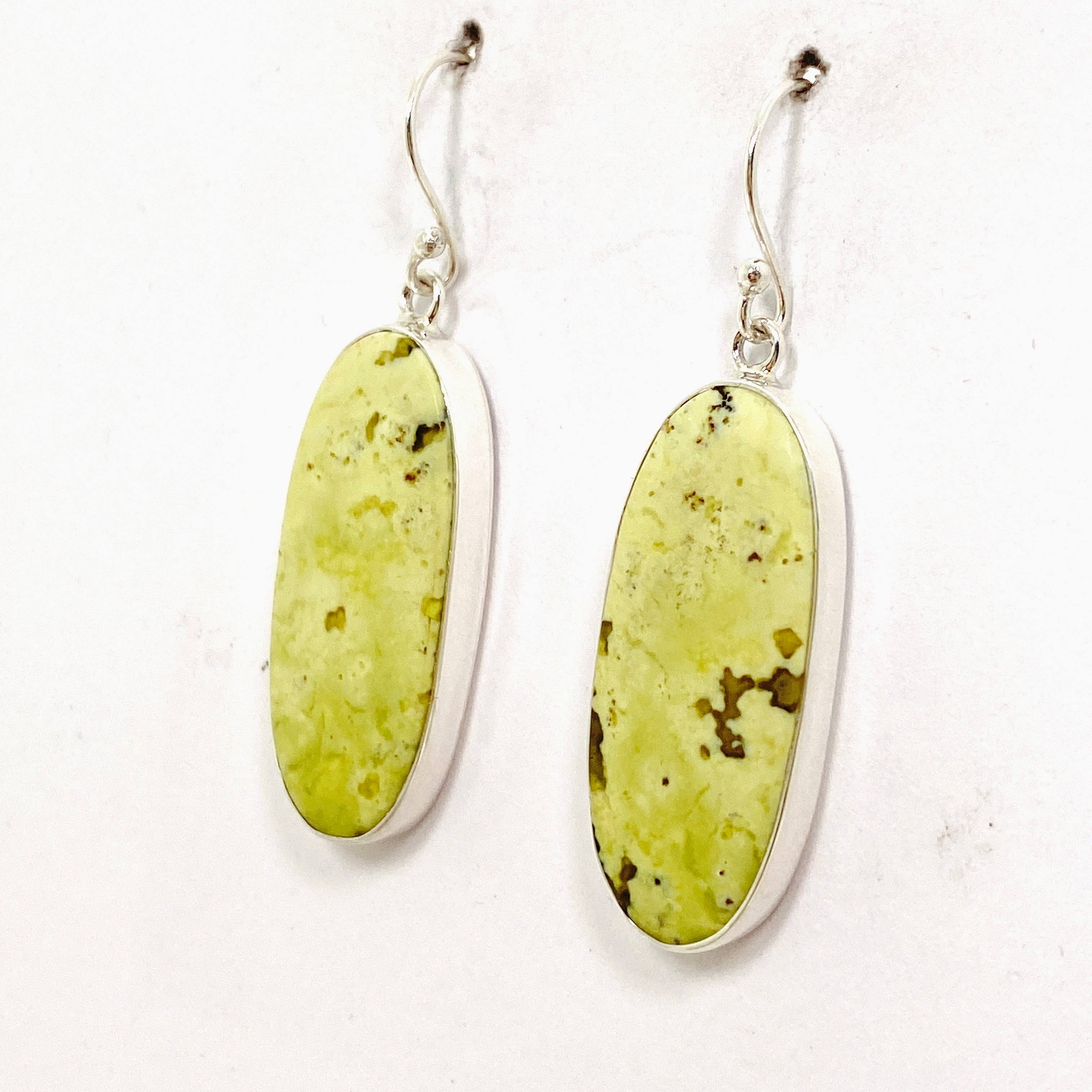 Natural Green Opal Oval Cabochon Earrings for Women - Handmade Sterling Silver Dangle Earrings - Elegant Jewelry Gift for Birthday, Anniversary & Special Occasions