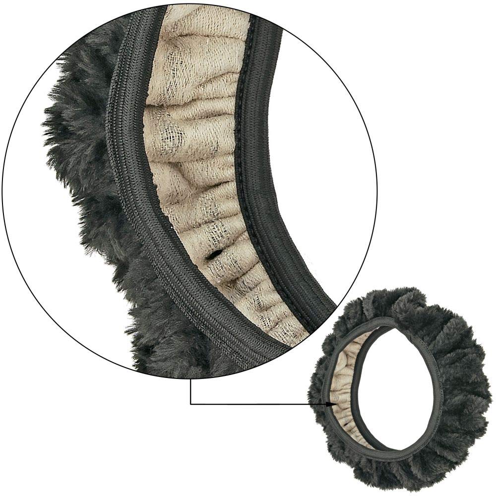 Soft Plush Steering Wheel Cover - Non-Slip Elastic Stretch Universal Fit 14