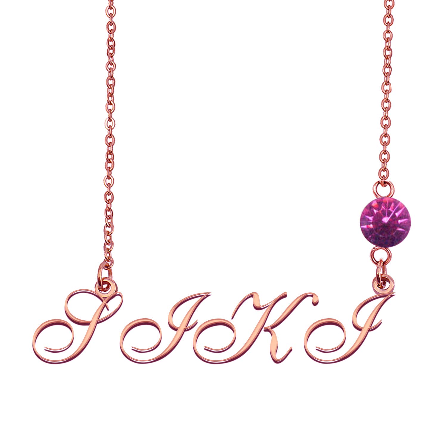Custom Initial Birthstone Necklace - Personalized Name Jewelry for Women, Gifts for Mom, Sister, Wife | Birthday, Anniversary, Valentine's Day Present