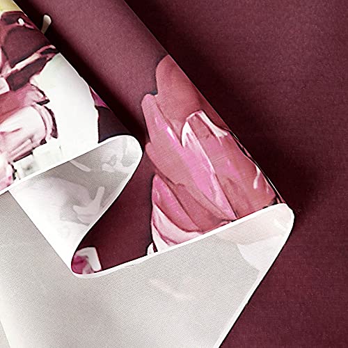 8 ft Vinyl Photography Background Burgundy Roses Printed Backdrop - Wedding, Baby Shower, Birthday Party Decorations, Photo Booth Props, Reception Events Supplies
