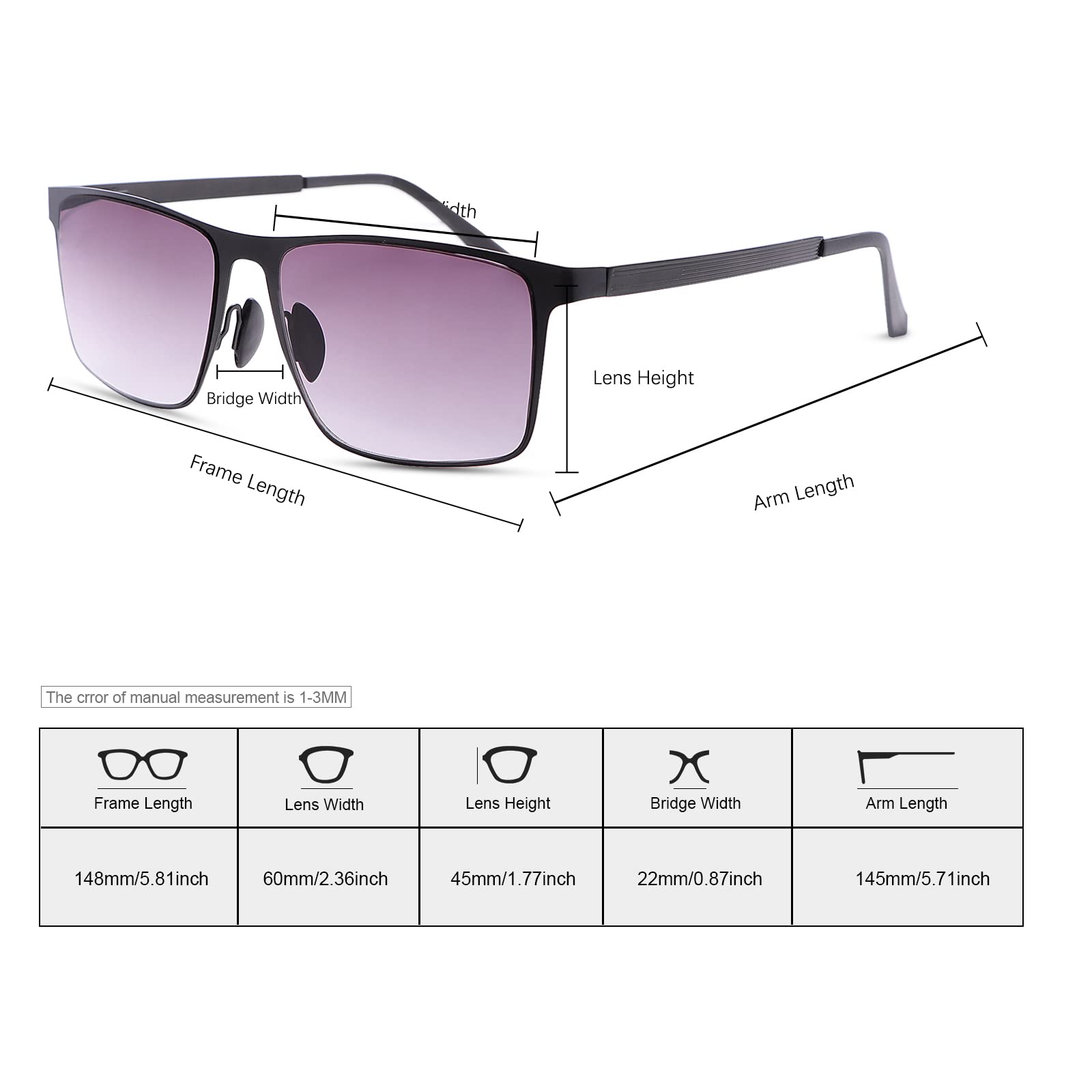 UV Protection Reading Glasses with Spring Hinge - Anti Blue Light Sunglasses for Men & Women - Non-Bifocal Readers for Outdoor Reading, Driving & Computer Use