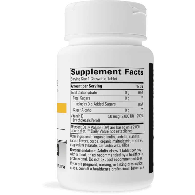 Vitamin D3 2000 IU Chewable Chocolate Softgels - Supports Bone & Immune Health - Delicious Chocolate Flavor for Adults & Kids - Perfect for Daily Supplement & Winter Wellness