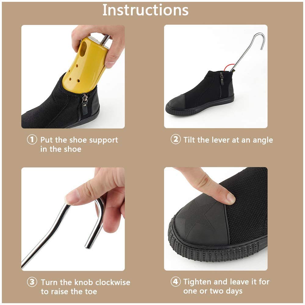 Professional Adjustable Shoe Stretcher for Boots - 1 Pair (Left & Right Feet) - Shoe Tree Expander for Hiking, Work & Dress Boots - Fits Men & Women US 8-11.5 - Perfect for Tight Shoes, Boot Breaking-In & Comfort Enhancement