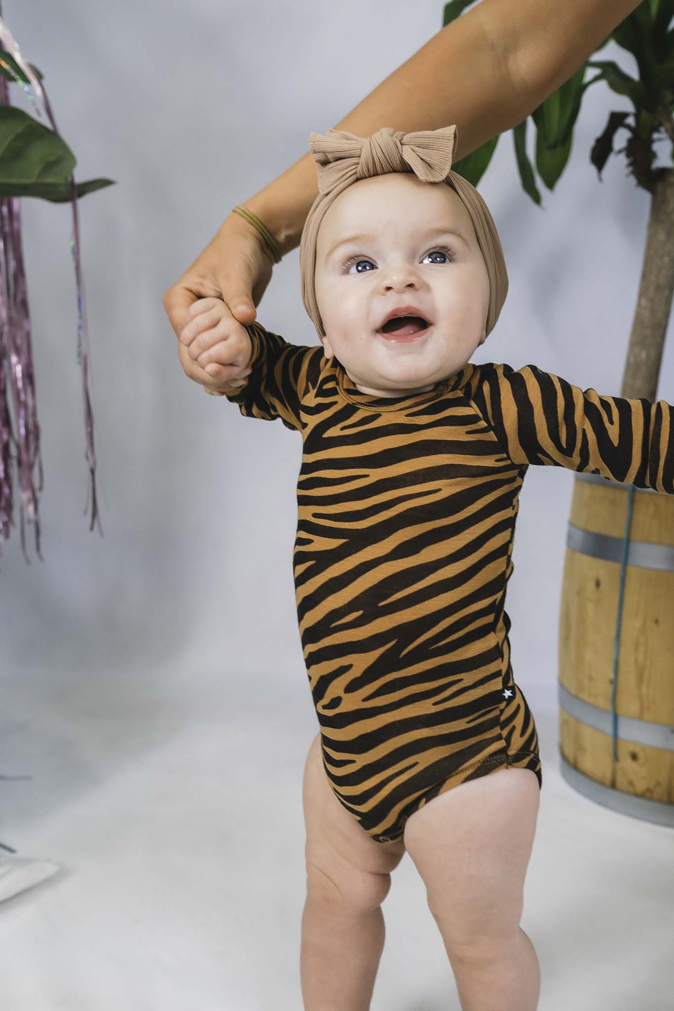 Farai Zebra Print Wool Baby Onesie for Girls - Soft & Cozy Winter Outfit for Newborns & Toddlers - Perfect for Playtime, Naptime & Photo Shoots