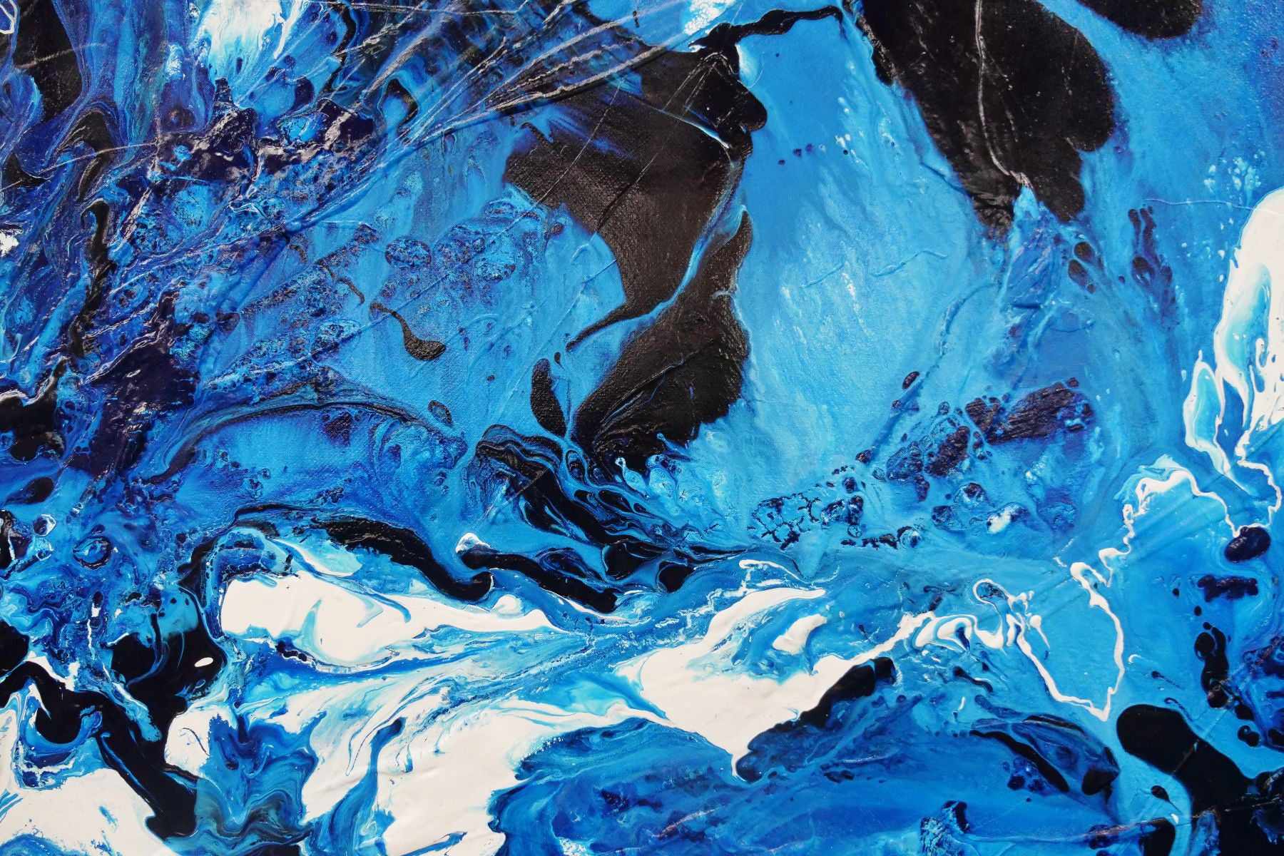 Indigo Waters 200cm x 120cm Blue White Textured Abstract Canvas Art - Modern Wall Decor for Living Room, Bedroom & Office