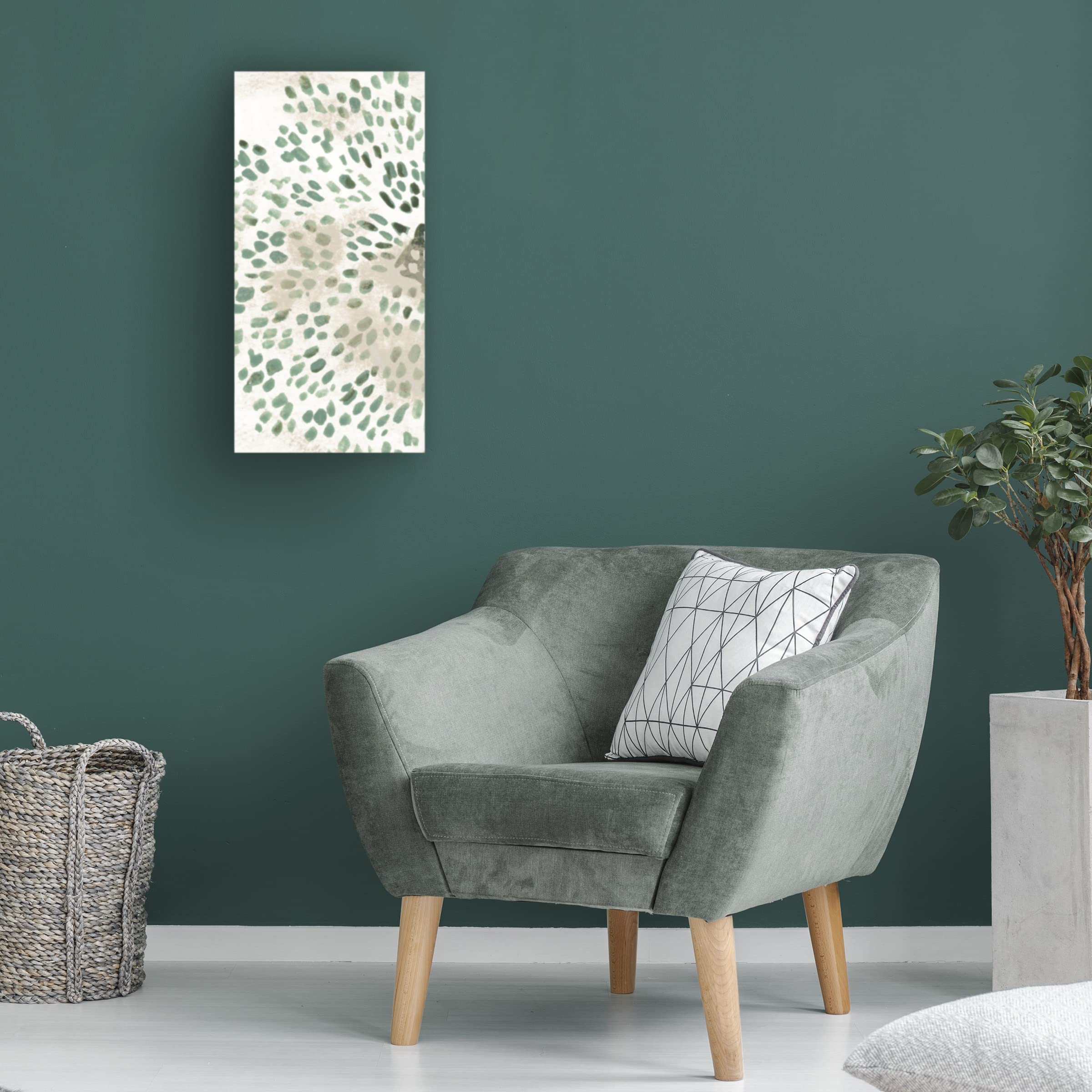 Trademark Fine Art 'Green Flowerhead III' Canvas Art Print by June Erica Vess - Modern Botanical Wall Decor for Living Room, Bedroom & Office