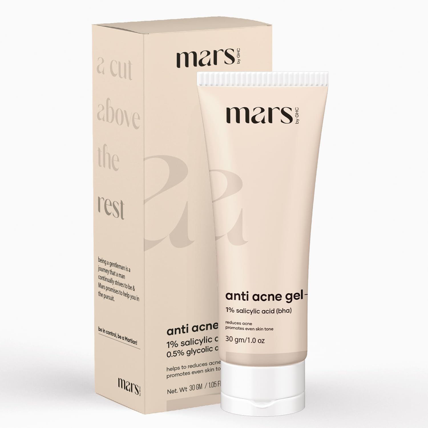 GHC Anti Acne Gel for Men with 1% Salicylic Acid & Niacinamide - Pimple Treatment for Clear Skin | Acne Spot Treatment Gel | Daily Skincare for Men | Perfect for Gym, Travel & Post-Shave Care