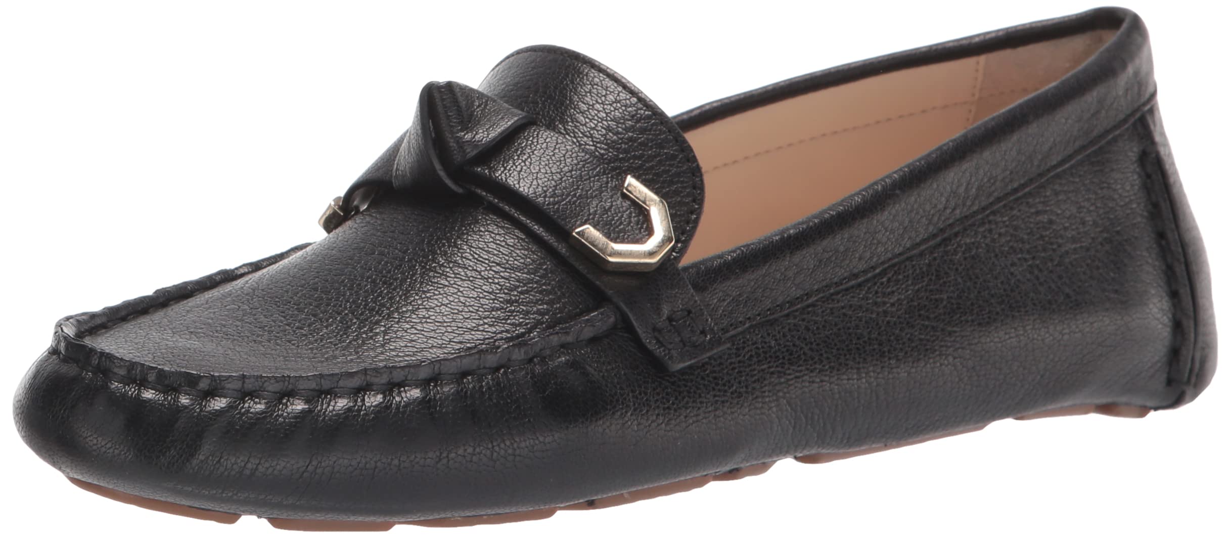 Cole Haan Women's Evelyn Bow Driver Loafer - Comfortable Slip-On Flats for Work, Travel & Casual Outfits | Leather Ballet Shoes with Bow Detail | Perfect for Office, Commuting & Everyday Wear
