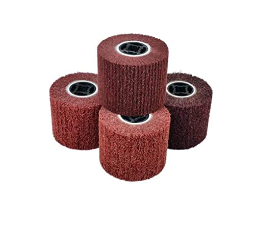 Non-Woven Nylon Abrasive Wheel - Red 60 Grit Scouring Pad for Metal Polishing, Wire Drawing & Surface Finishing - Perfect for DIY, Automotive & Industrial Use