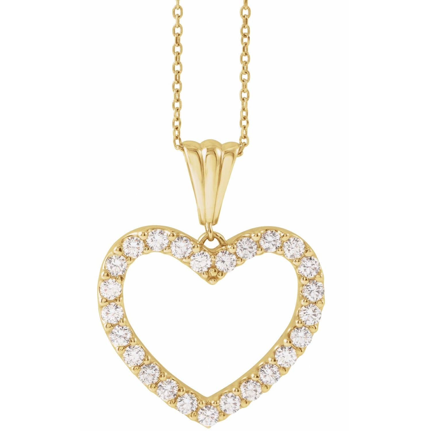 14K Gold Natural Diamond Heart Pendant Necklace for Women - 18 Inch Dainty Fine Jewelry Gift for Valentine's Day, Anniversary & Romantic Occasions - Elegant Everyday Necklace for Date Nights, Weddings & Birthdays - Perfect Gift for Her - Great for Proposals, Mother's Day & Special Moments - Ideal for Everyday Wear, Luxury Style & Gifting - Perfect for Date Nights, Anniversaries, Proposals, Weddings, Birthdays, Mother's Day & Everyday Elegance