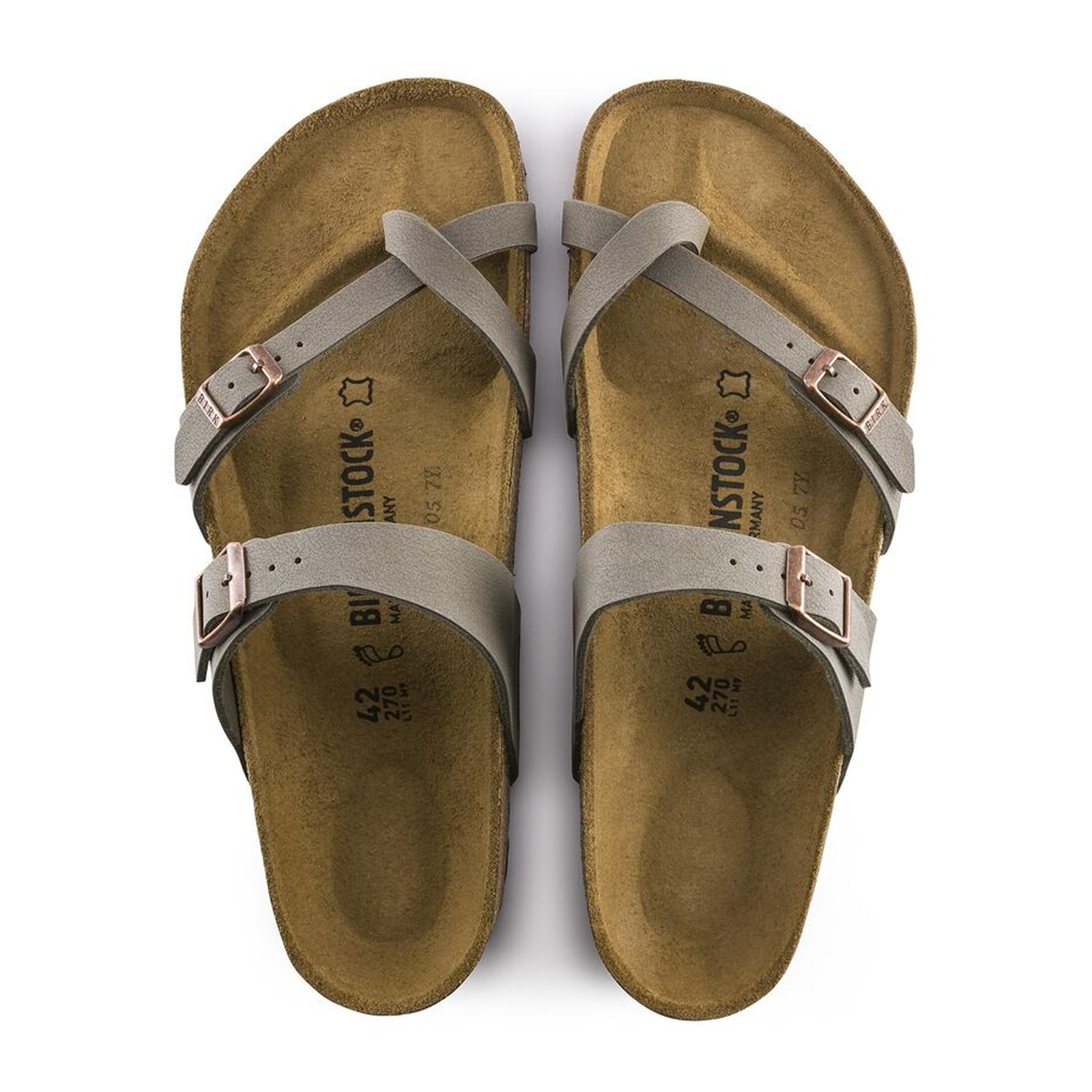 Birkenstock Mayari Women's Sandals - Stone Birkibuc Leather | Comfortable & Stylish for Summer, Beach, and Casual Wear