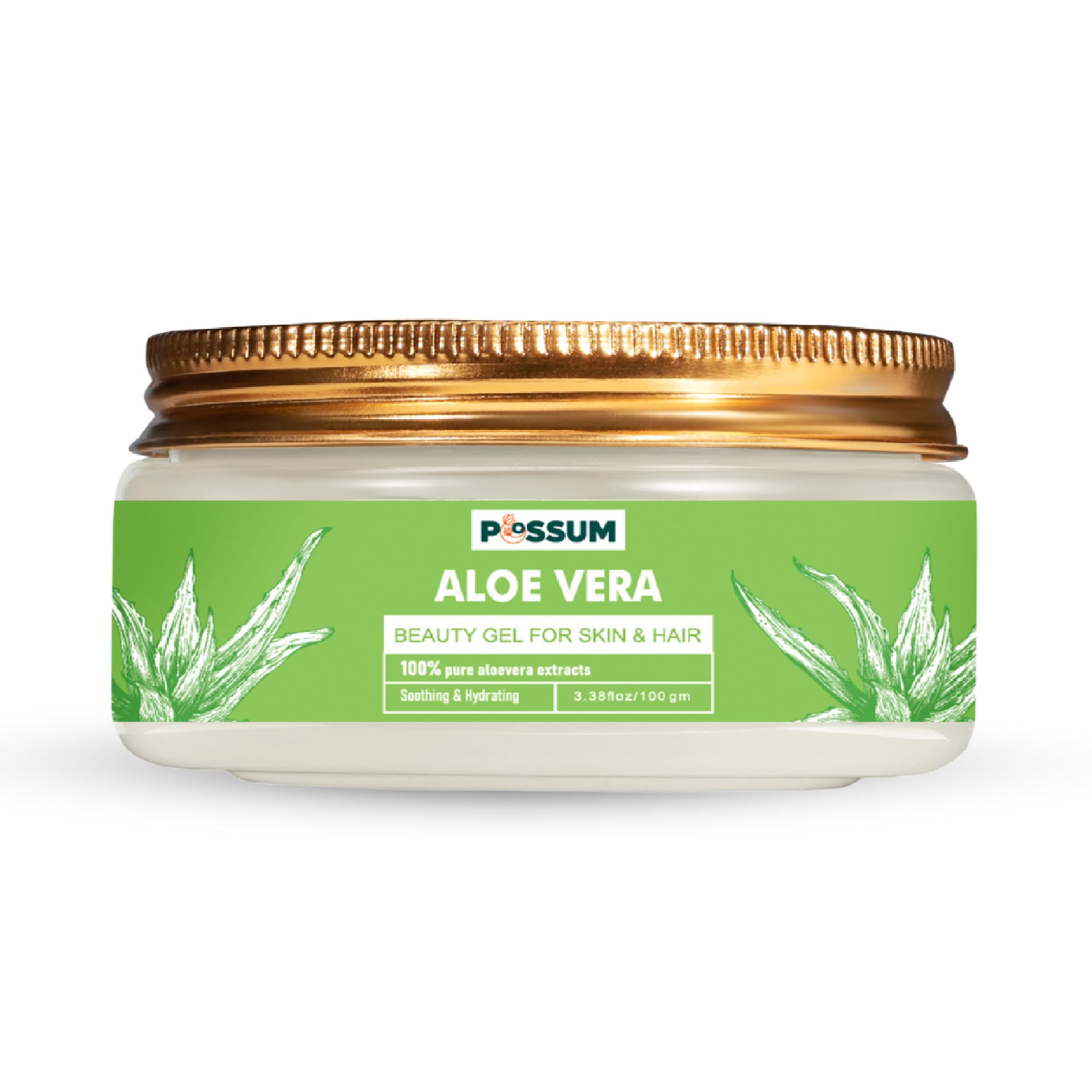 100% Organic Pure Aloe Vera Gel with Vitamin E for Face, Body & Hair - 100gm | Hydrating, Moisturizing & Soothing Skin Care | Perfect for Sunburn Relief, After-Shave Treatment & Hair Conditioning