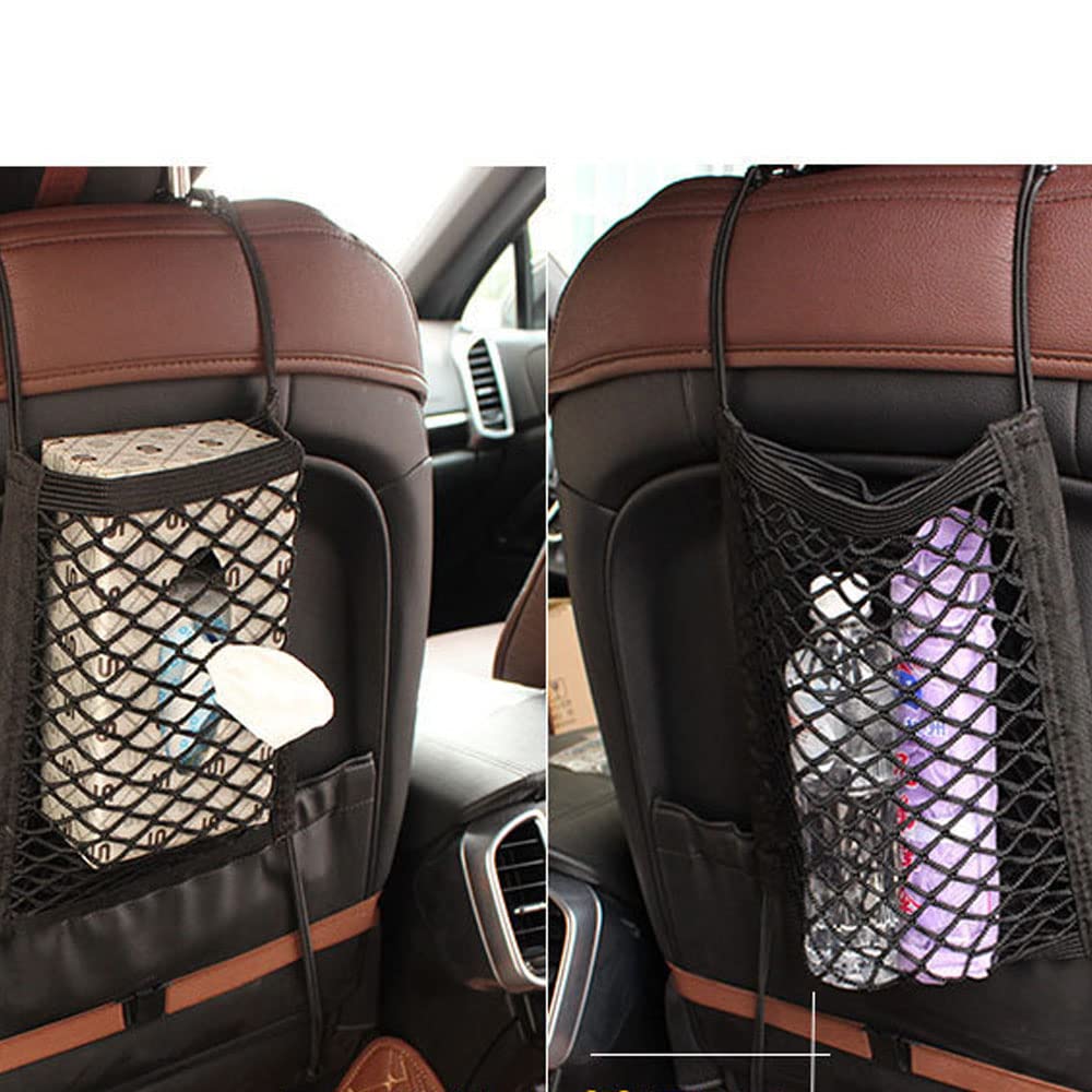 Universal Car Seat Storage Net Pocket - Organizer for Car Back Seat, Trunk & Door - Durable Mesh Storage Bag for Toys, Snacks, Water Bottles & More - Perfect for Road Trips, Family Travel & Daily Commute