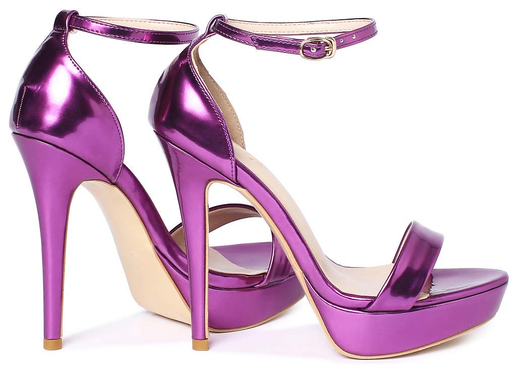 YooPrettyz Women's Metallic Ankle Strap Platform High Heel Dress Sandals - Elegant Party Shoes for Weddings, Prom, Evening Events & Night Out