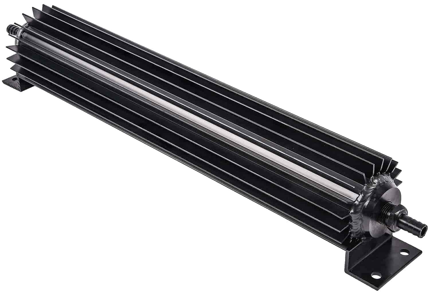 JEGS 60379 Single Pass Automatic Transmission Cooler - 18 Ounce Capacity, Black Aluminum - High Performance Cooling for Cars, Trucks & SUVs - Perfect for Off-Roading & Towing