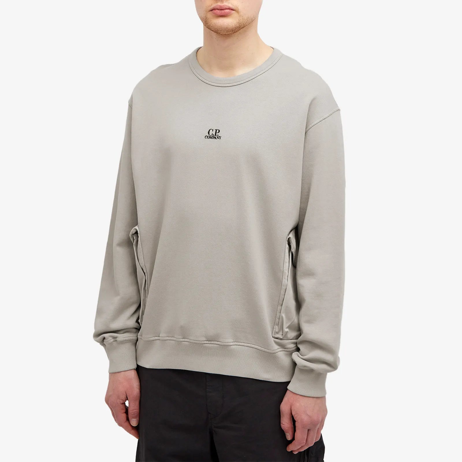 CP Company Embroidered Logo Pocket Sweatshirt for Men - Comfortable Cotton Pullover Hoodie for Casual Wear & Street Style