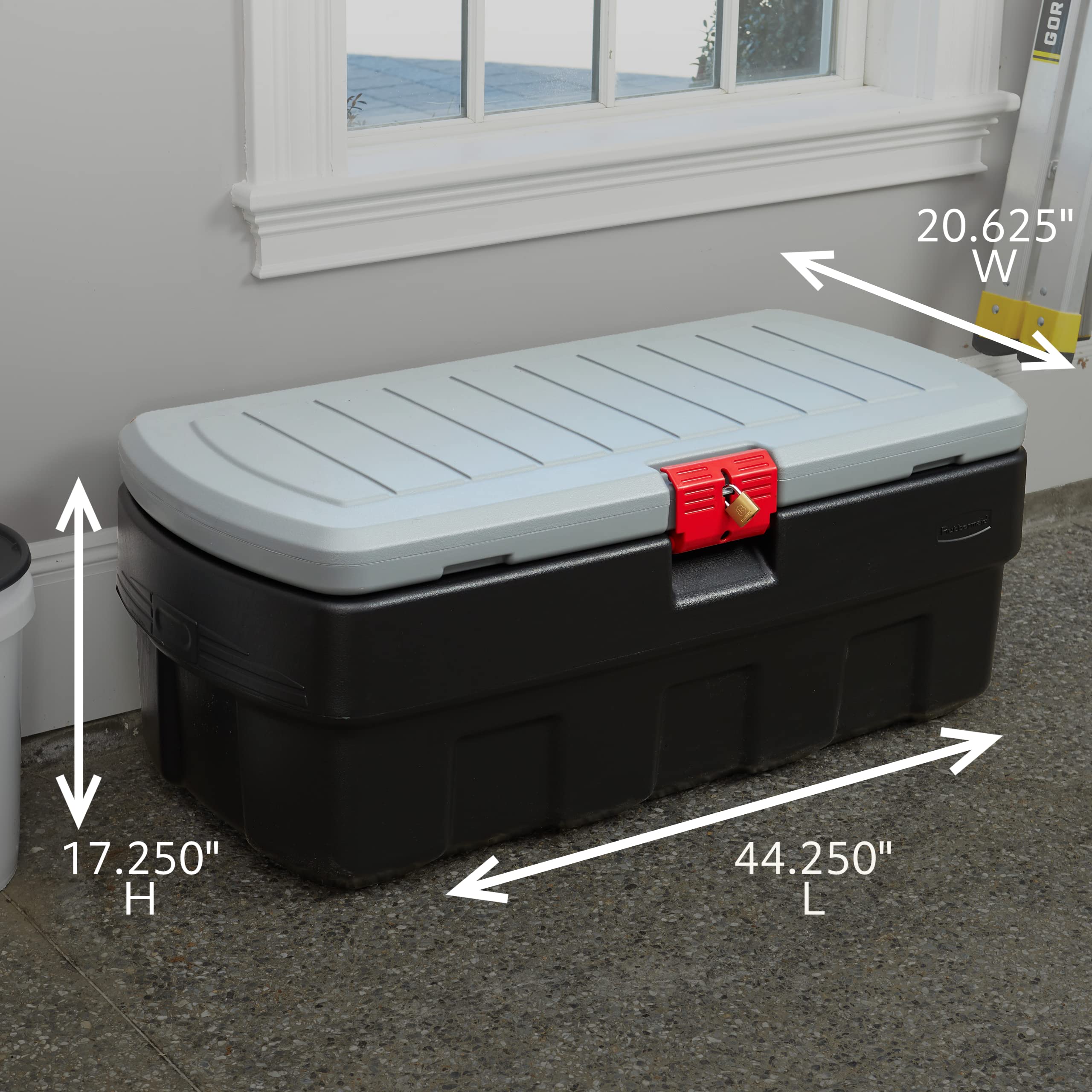 Rubbermaid ActionPacker 48 Gallon Lockable Storage Bin with 8 Gallon Nested Containers - Heavy Duty Industrial Storage Solution for Garage, Workshop & Outdoor Gear Organization