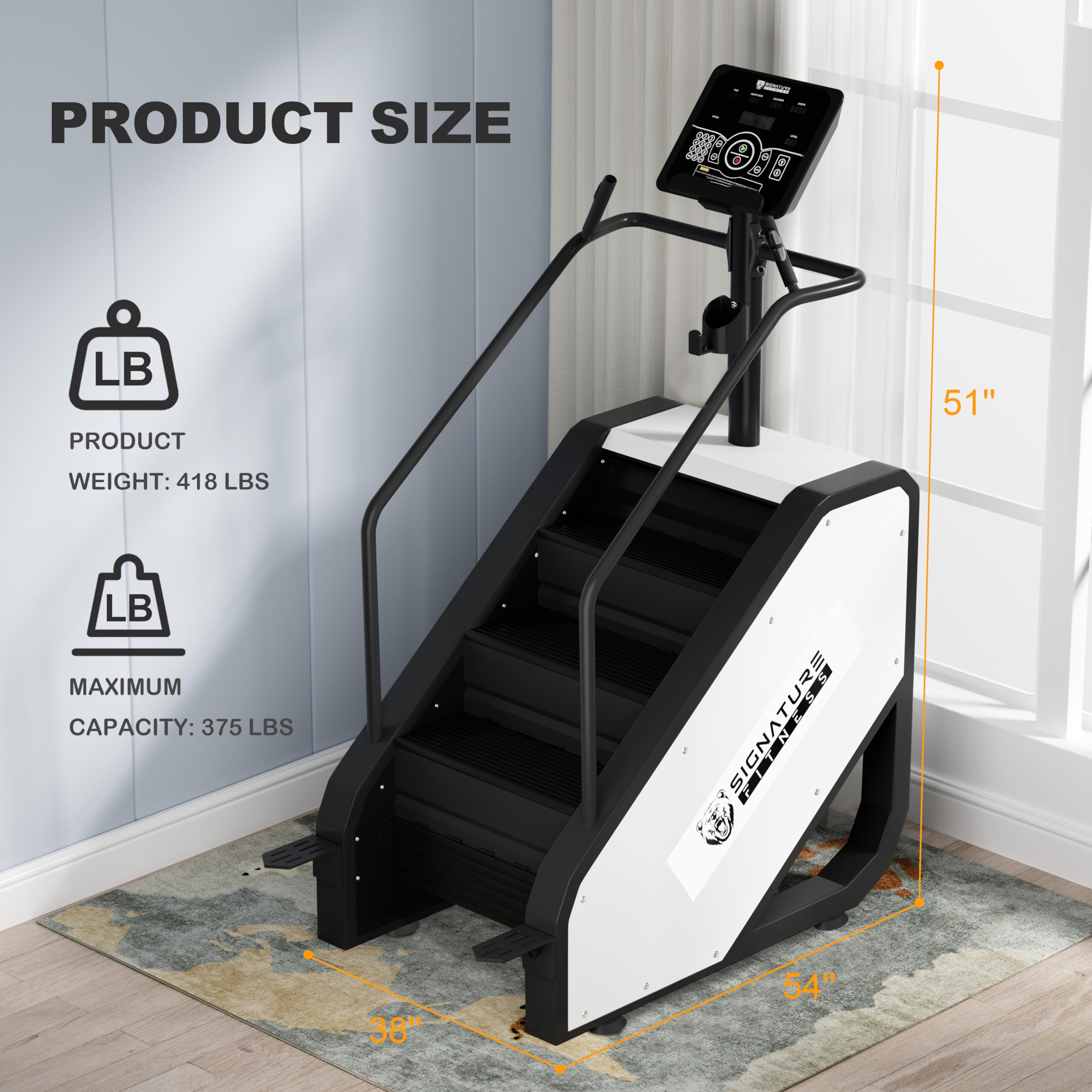Signature Fitness Commercial Grade Continuous Climber - Stair Stepping Machine for Cardio & Lower Body Workouts | Home Gym & Office Exercise Equipment