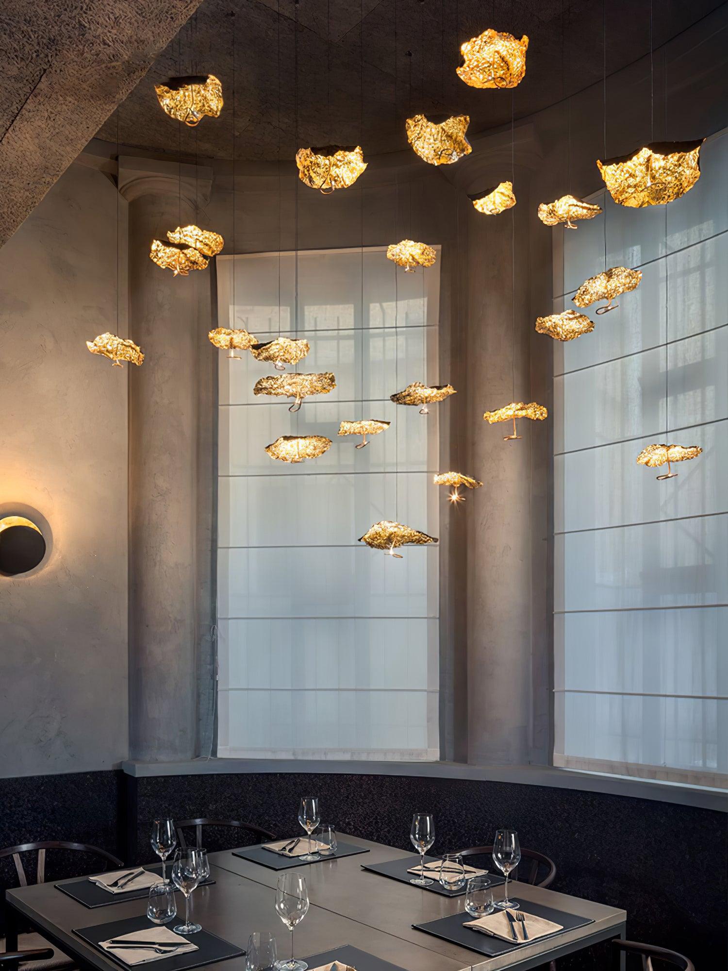Brass Aviary Constellation Chandelier - Elegant Celestial Lighting Fixture for Dining Room, Bedroom or Living Room Decor