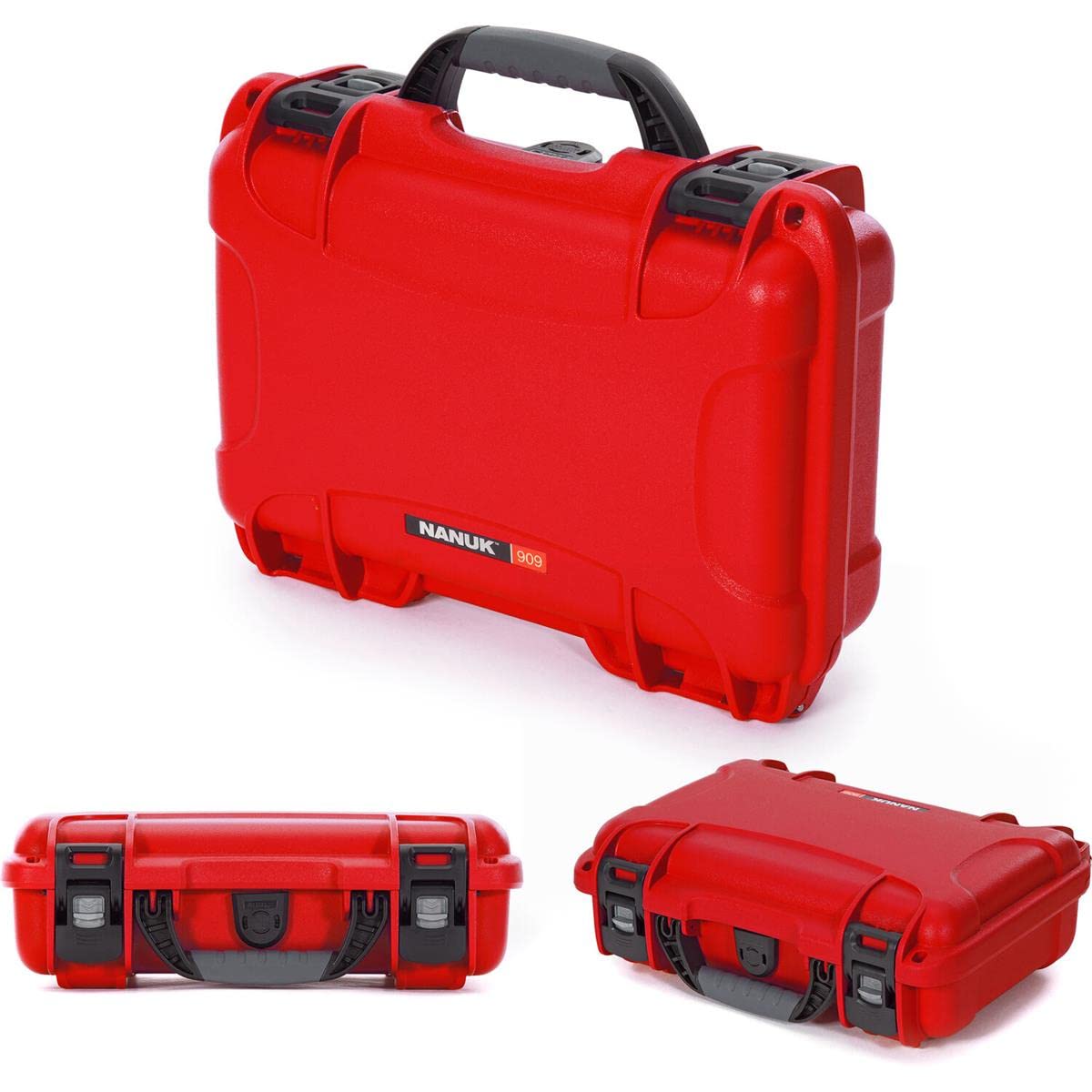 Nanuk 909 Waterproof Hard Case with Customizable Foam Insert - Compatible with GoPro Hero 9 & 10 (Red) - Perfect for Travel, Outdoor Adventures & Camera Equipment Protection