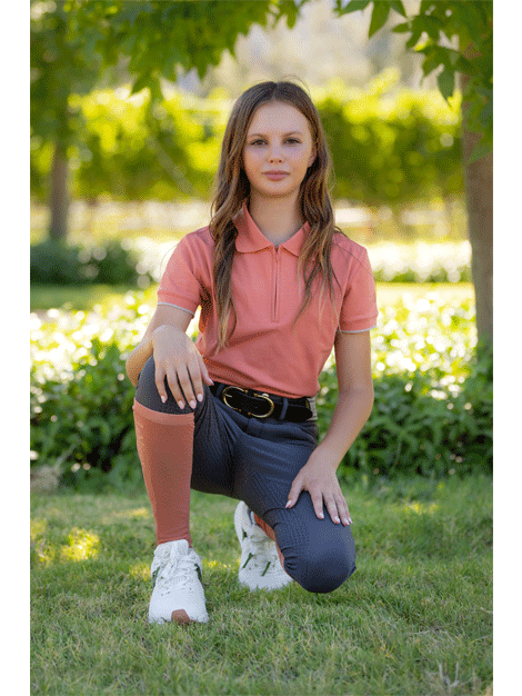 Le Mieux Young Rider Polo Shirt - Breathable Equestrian Performance Top for Horseback Riding & Training | Perfect for Dressage, Show Jumping & Stable Work