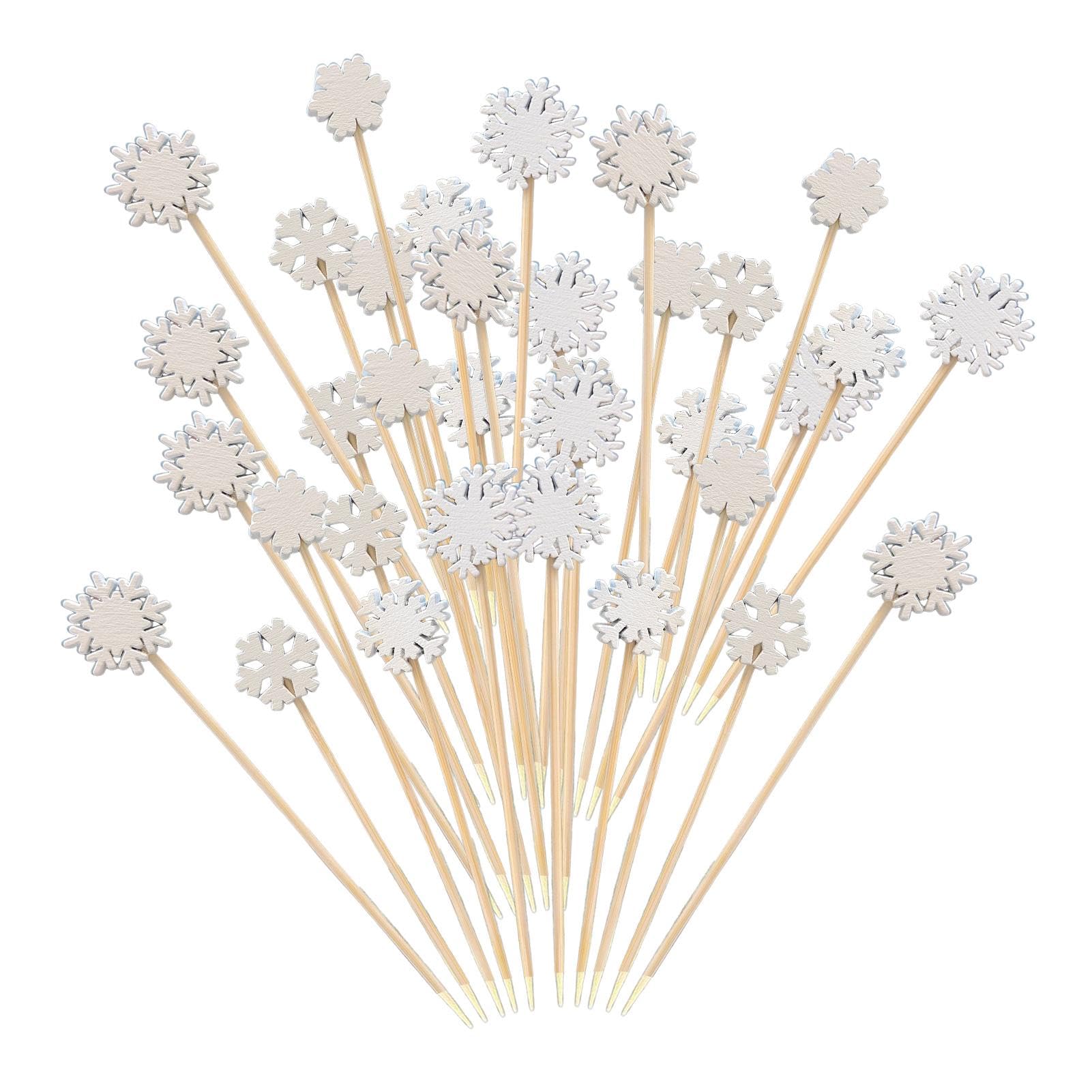 100Pcs Christmas Cocktail Picks - Xmas Tree Santa Snowflake Appetizer Skewers for Holiday Parties, Fruit Decorations & Cocktail Garnishes | Perfect for Christmas Buffets, Dessert Displays & Festive Gatherings