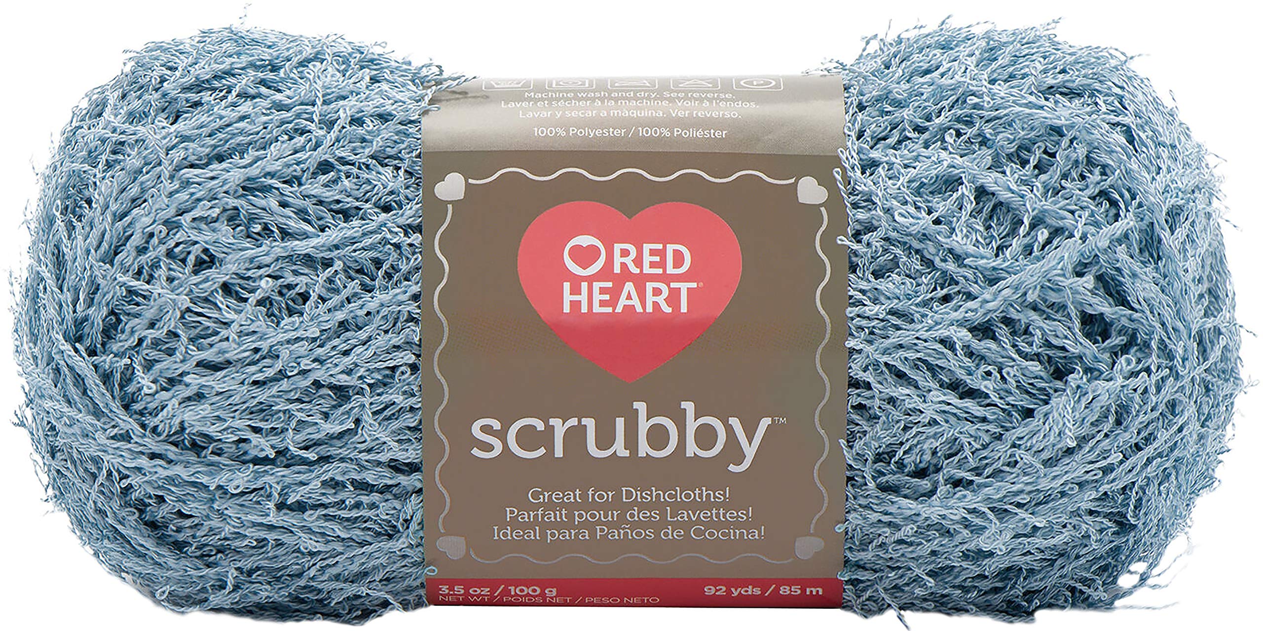 RED HEART Scrubby Yarn - Glacier Color | Premium Crochet & Knitting Yarn for Dishcloths, Scrubbies & DIY Crafts | Perfect for Kitchen Cleaning, Bathroom Scrubbers & Handmade Gifts