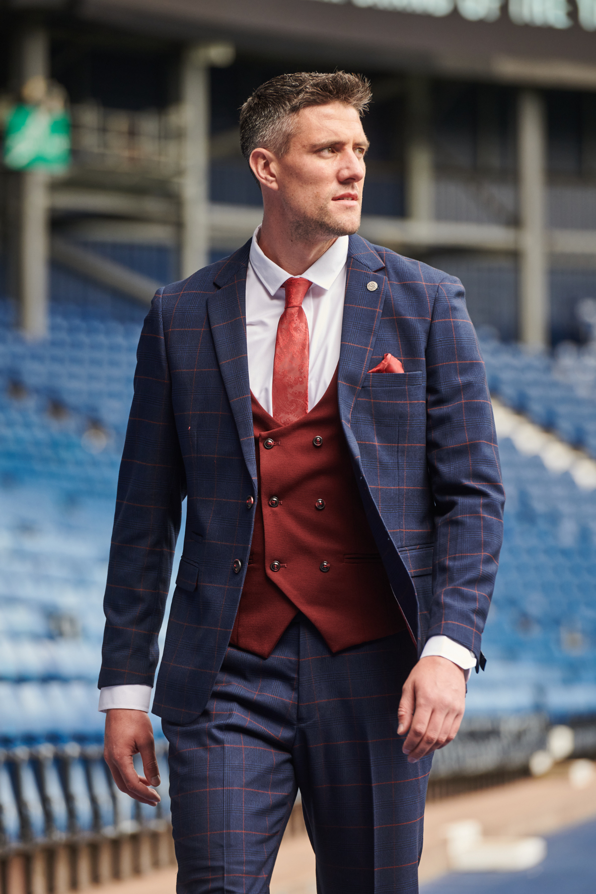 Edinson Navy & Wine Suit for Men - Premium Slim Fit Business Suit Set - Formal Office Attire - Perfect for Weddings, Interviews & Professional Events