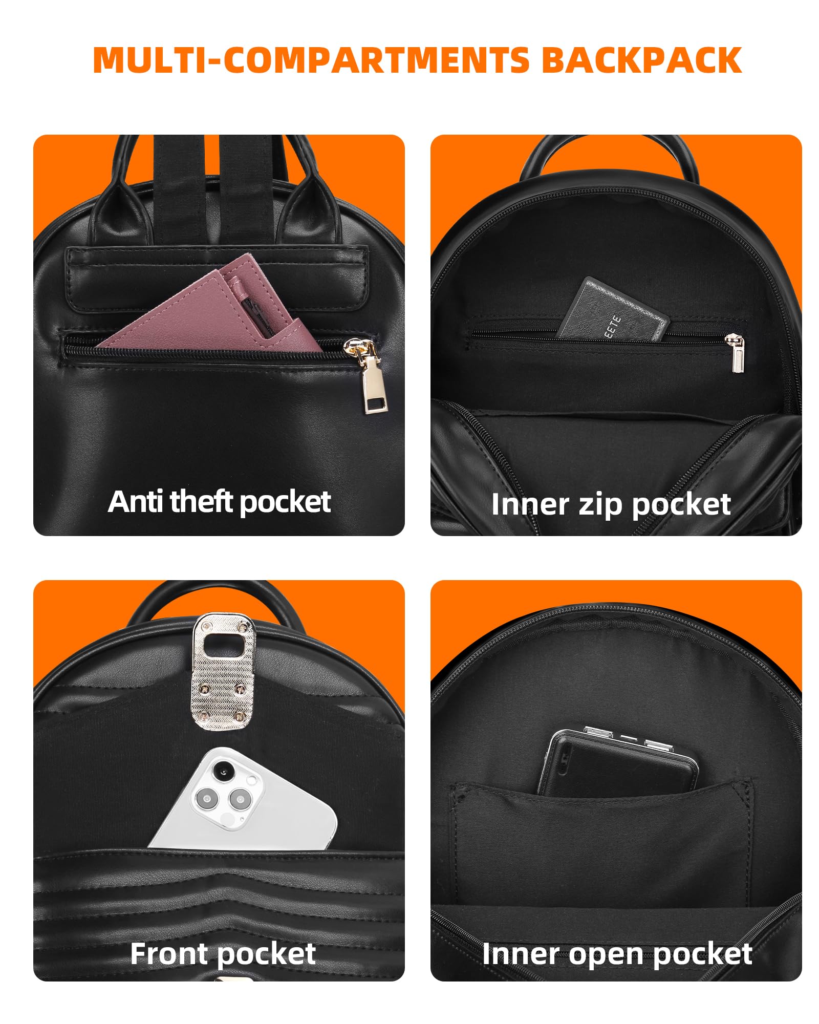 Stylish Mini Leather Backpack Purse for Women - Aesthetic Small Bookbag, Casual Travel Daypack - Perfect for Work, School & Outdoor Adventures