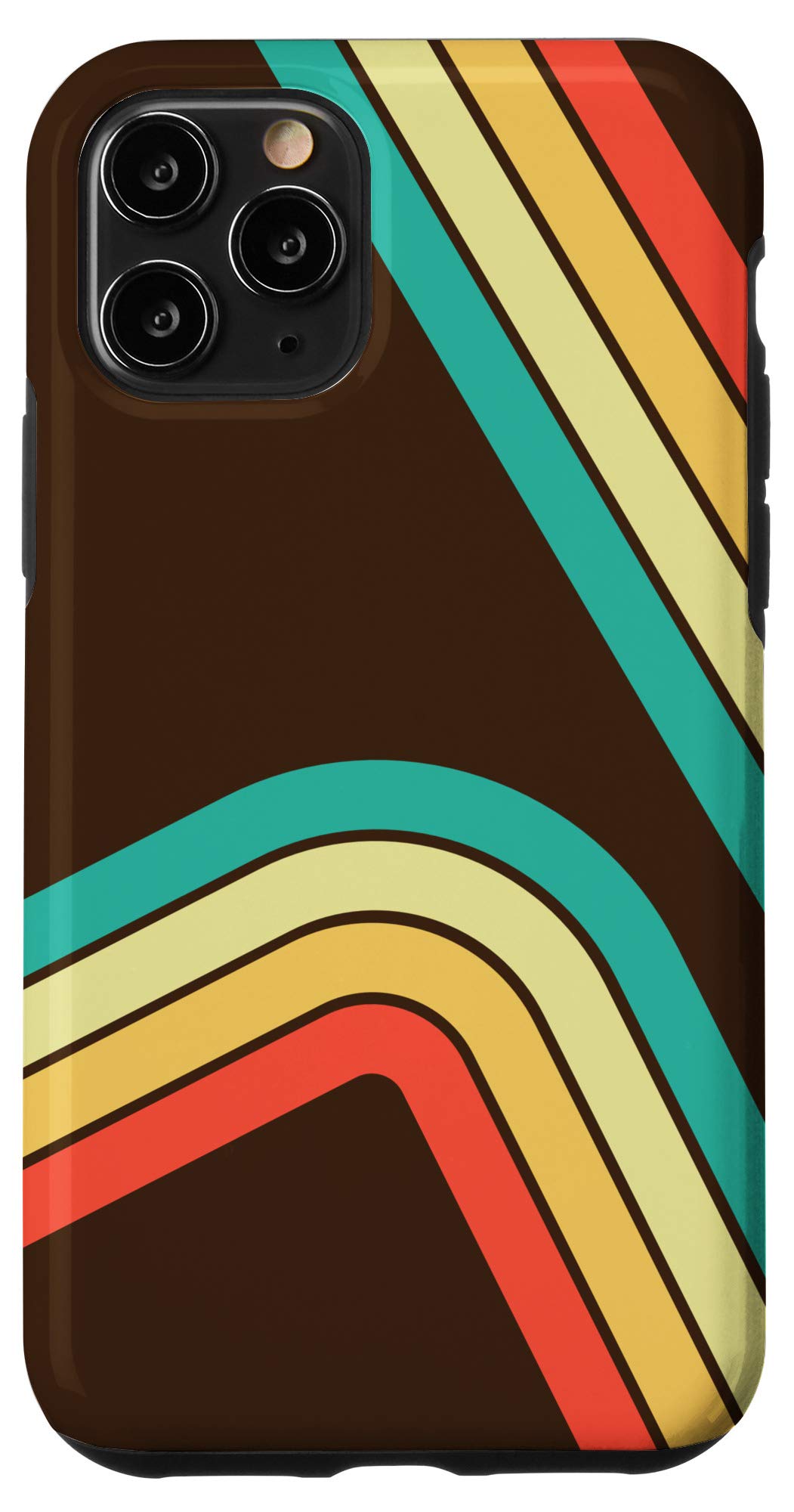 Vintage 70s Retro Stripes iPhone 11 Pro Case - Straight & Curved Design for Trendy Protection | Perfect for Music Festivals & Retro-Themed Parties
