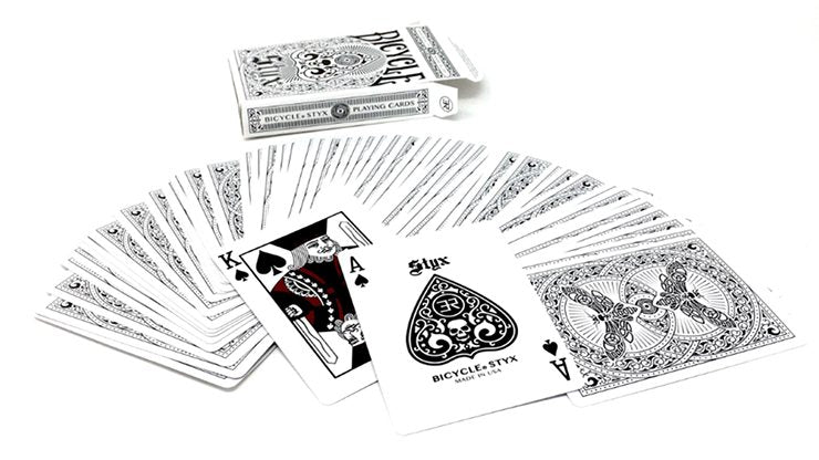 Styx Playing Cards - Premium White Bicycle Playing Cards for Magic Tricks, Poker Games, and Cardistry Performances