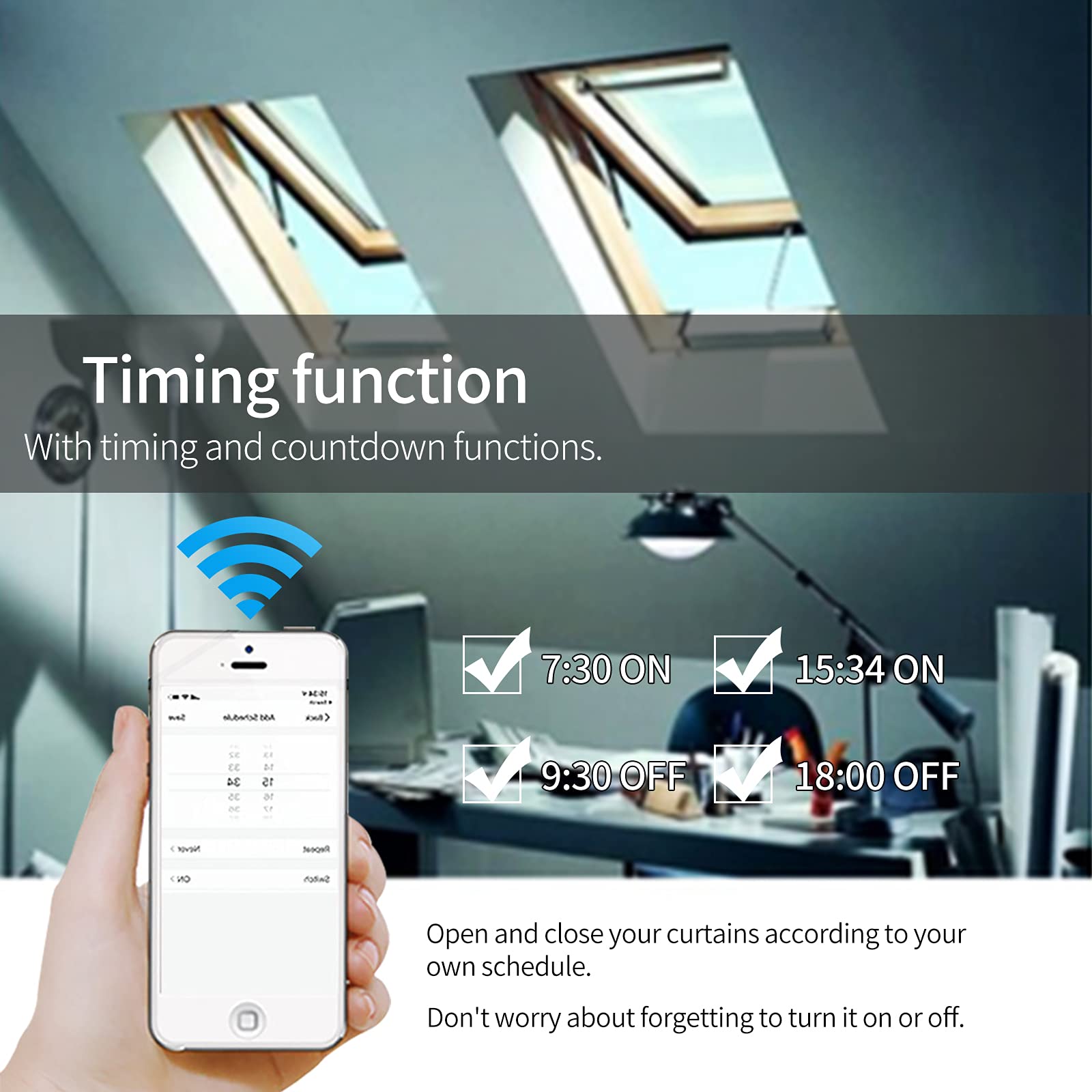 Smart Automatic Chain Window Opener - WiFi Control Compatible with Google Home & Alexa, Remote Access via Phone App (300mm) for Smart Home, Bedroom Ventilation & Greenhouse Automation