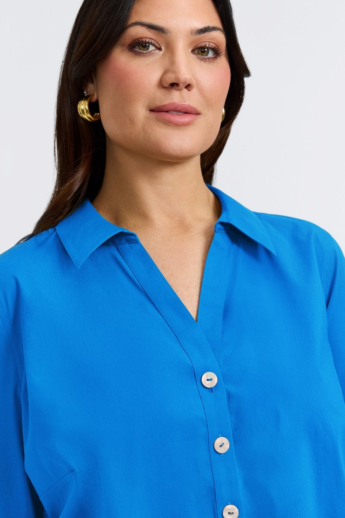 Pamela Plus No Iron Stretch 3/4 Sleeve Tunic Top for Women - Wrinkle-Free Comfort Fit Blouse for Work, Travel & Casual Wear