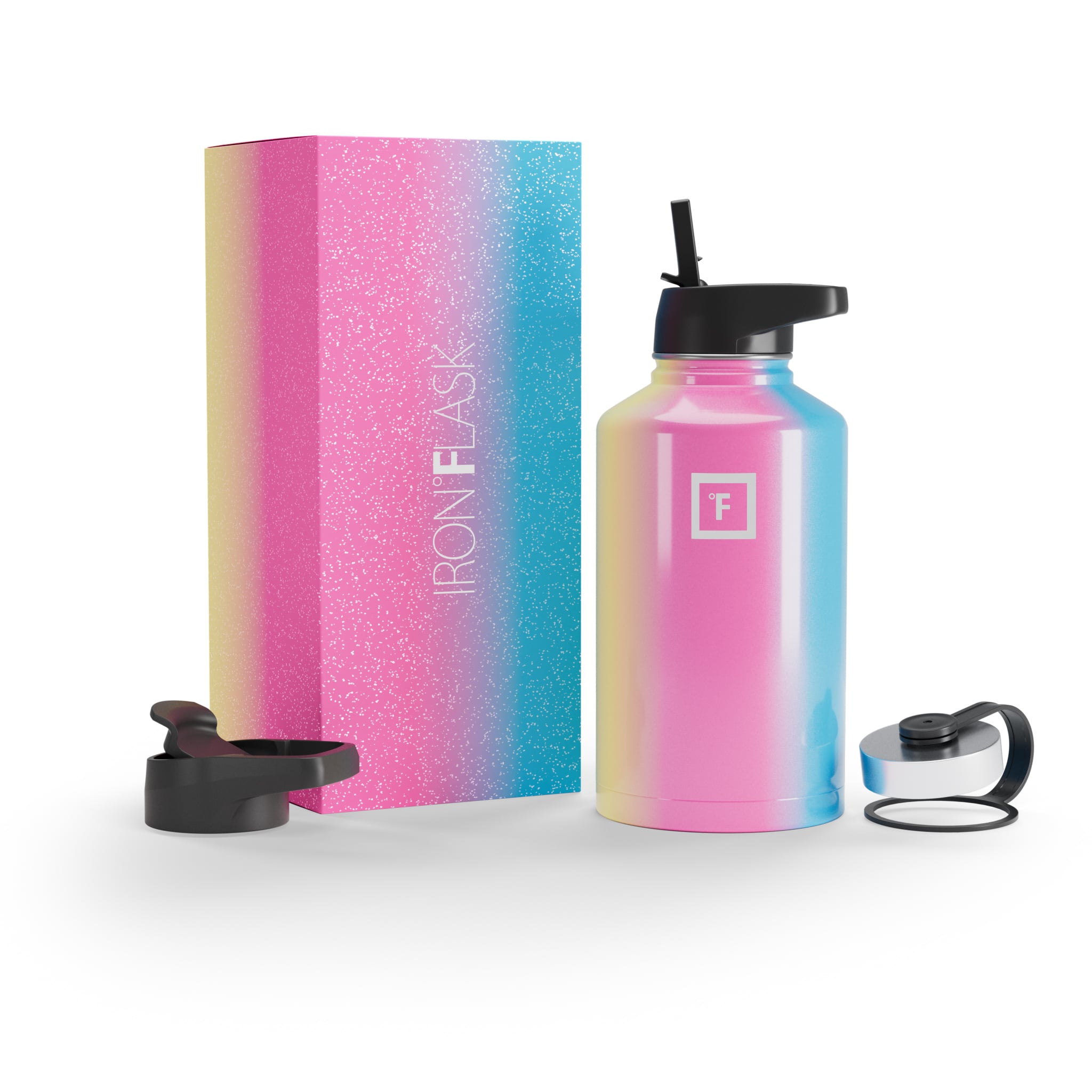 64 Oz Wide Mouth Water Bottle with Straw Lid - BPA Free, Leak Proof, Insulated Stainless Steel Water Bottle for Gym, Hiking, Travel & Outdoor Activities