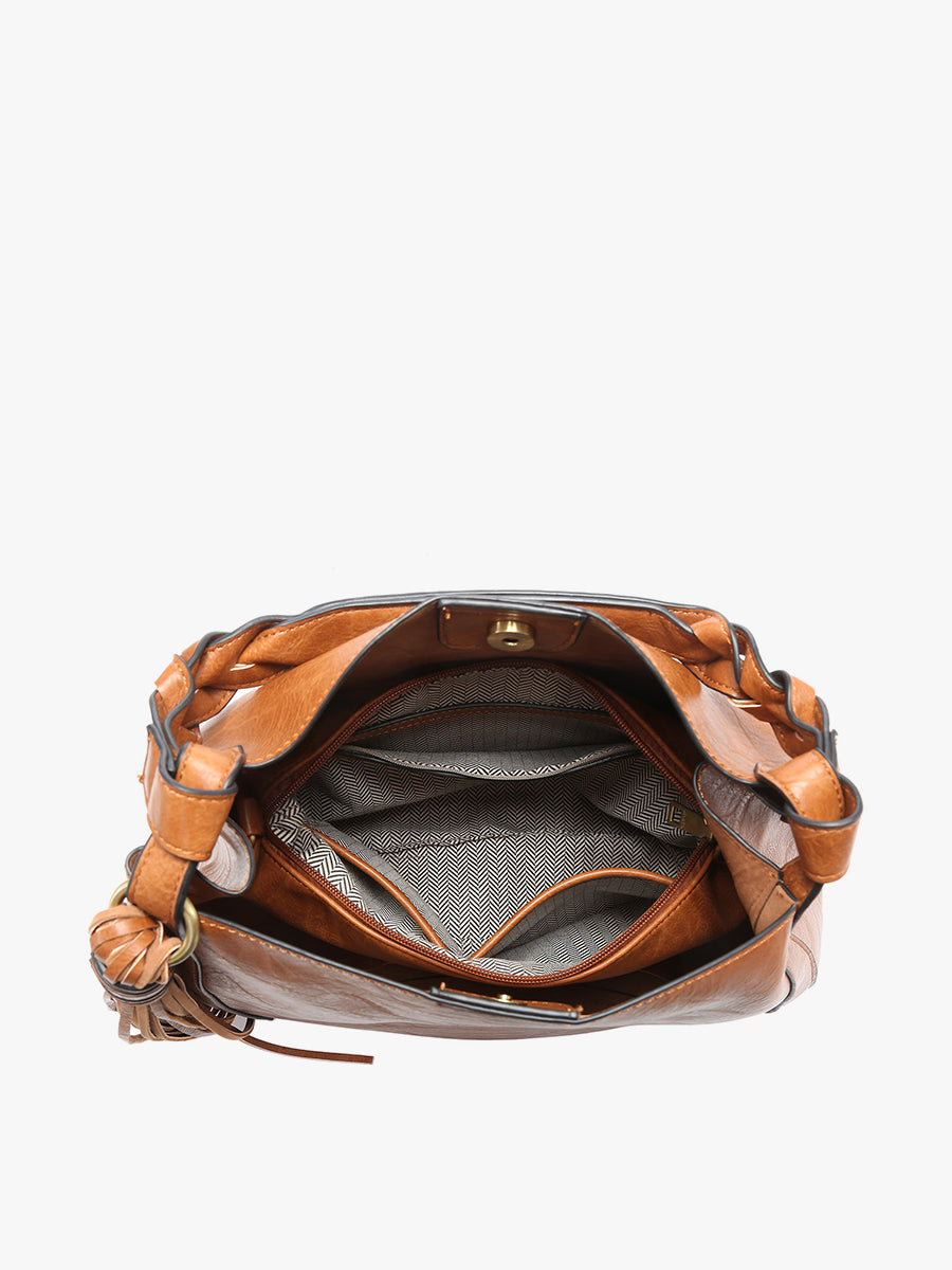 The Eloise Large Tassel Hobo Bag with Braided Handle - 2-in-1 Convertible Shoulder Bag & Crossbody Purse for Women | Perfect for Work, Travel & Everyday Use