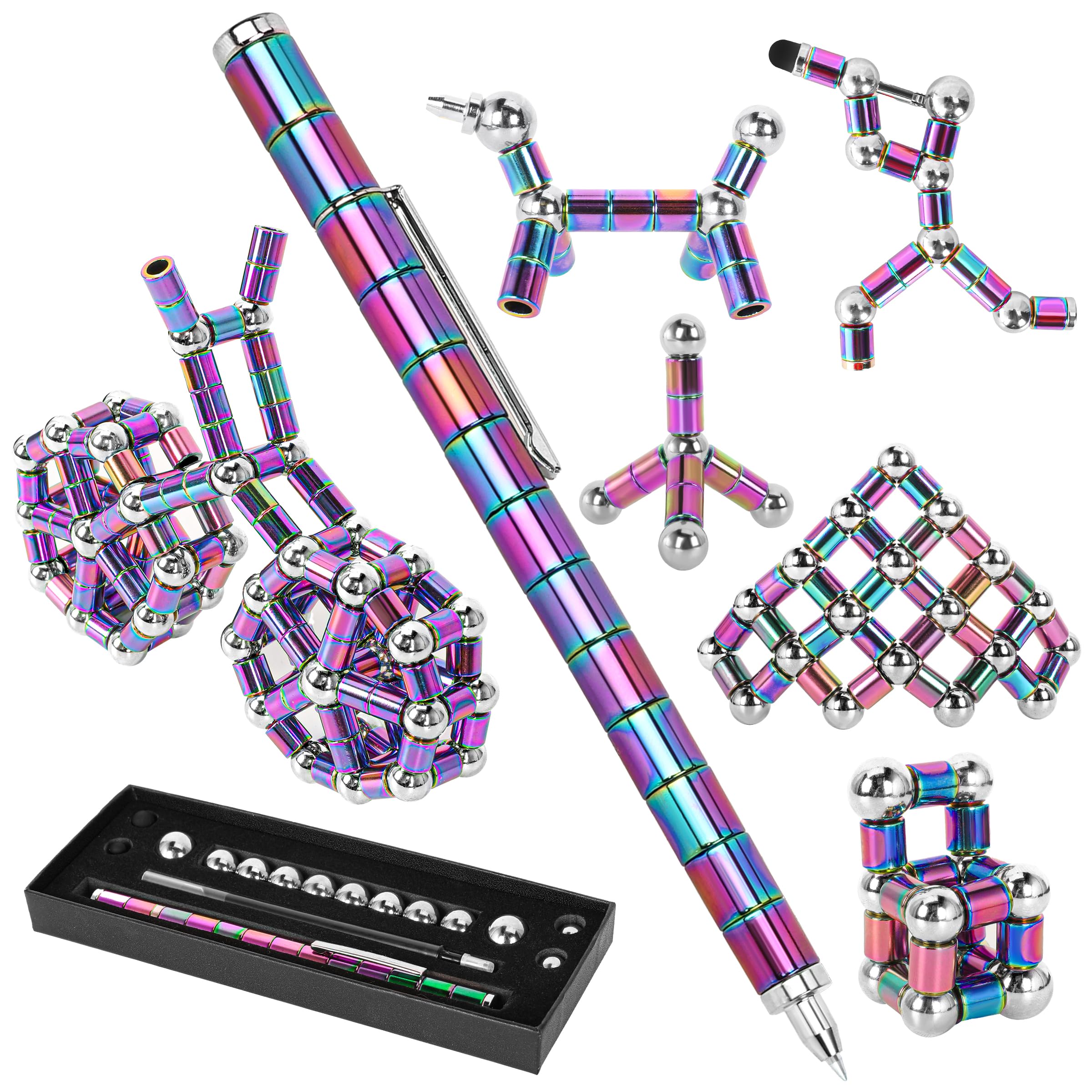 Magnetic Fidget Pen - Stress Relief & Focus Toy for Teens & Adults - Fun Office & School Desk Gadget - Perfect Gift for Boys, Girls & Kids - Great for ADHD, Anxiety & Boredom Relief