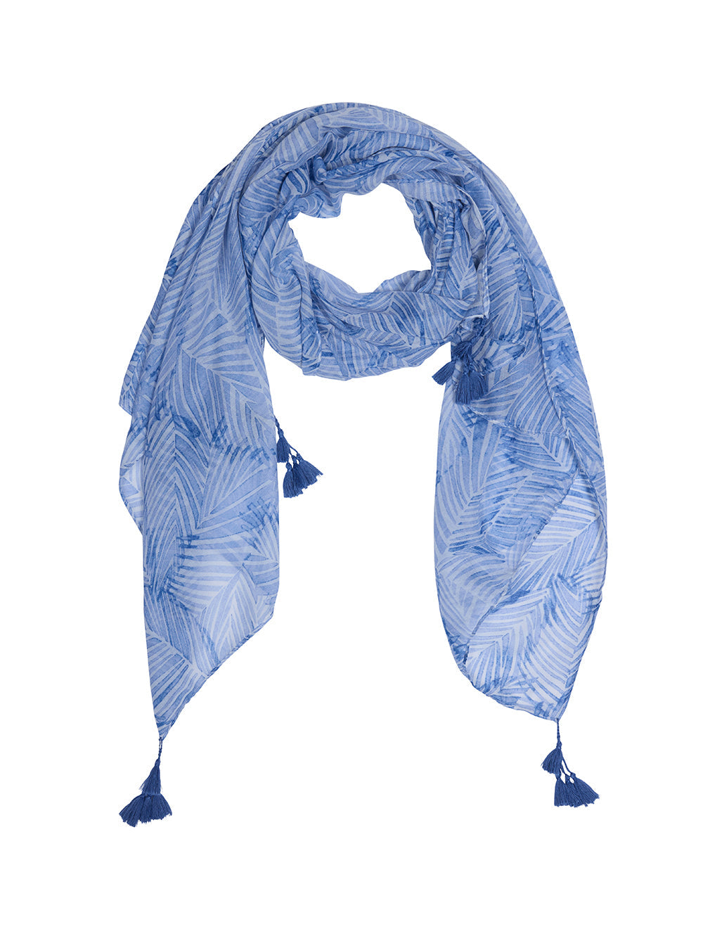Blue Palm Scarf - Soft Lightweight Fashion Accessory for Women - Perfect for Beach, Travel, and Summer Outfits