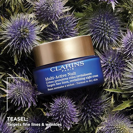Clarins Multi Active Night Cream for Normal to Dry Skin - Hydrating & Anti-Aging Night Moisturizer - Perfect for Nighttime Skincare Routine & Dry Skin Care